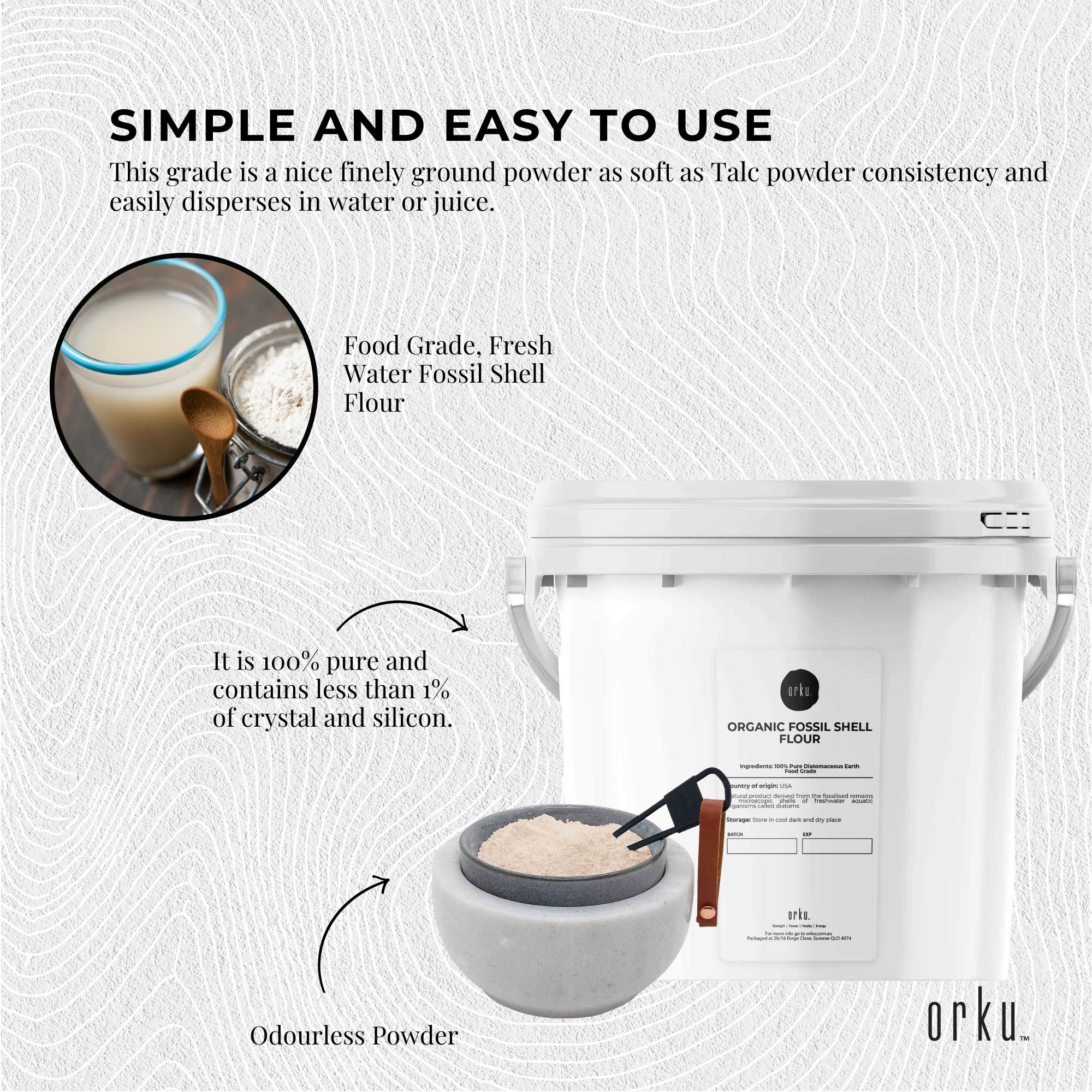 1.4Kg Organic Fine Diatomaceous Earth Tub - Food Grade Fossil Shell Flour Powder 5