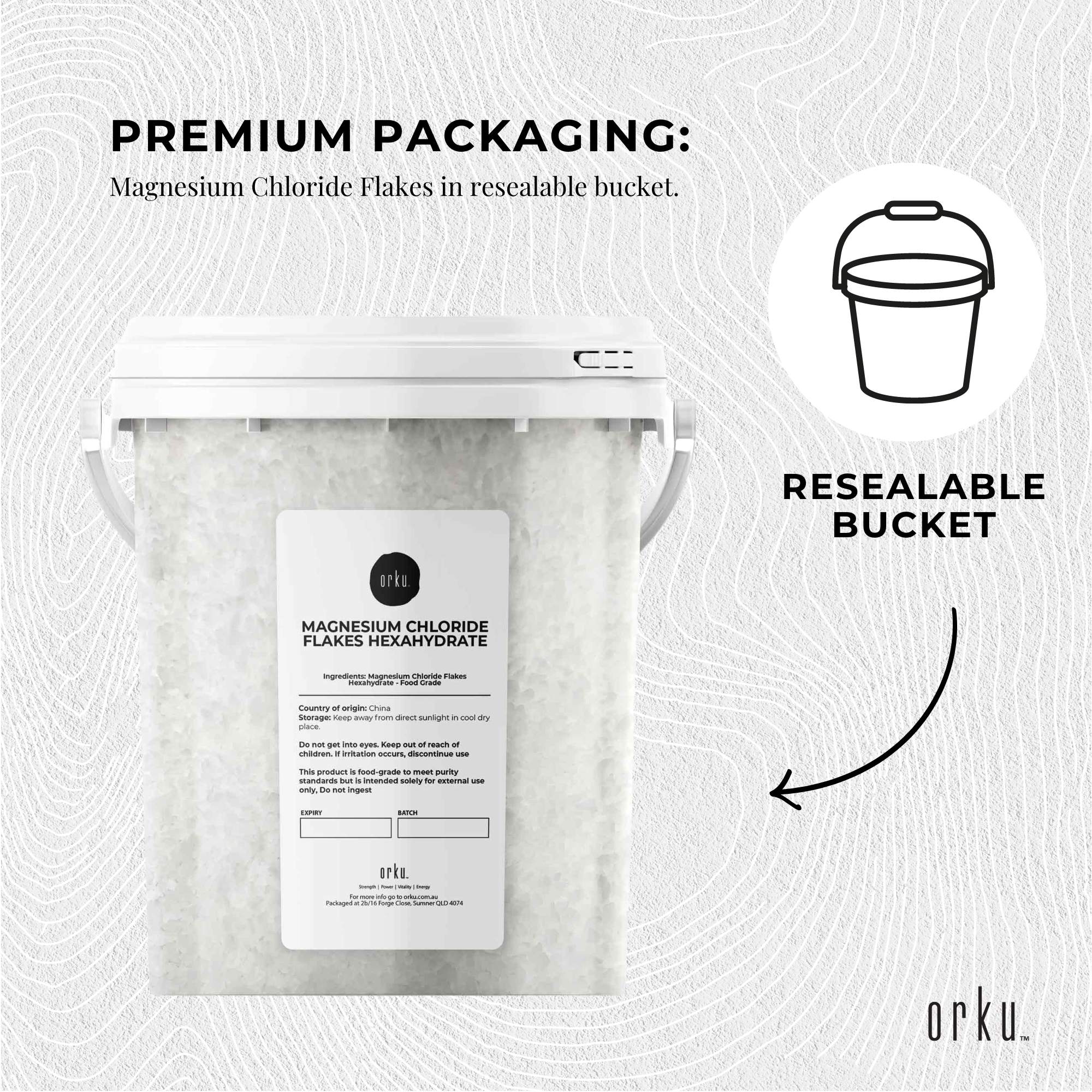 800g Magnesium Chloride Flakes Hexahydrate Tub -  Organic USP Food Grade Salt 7