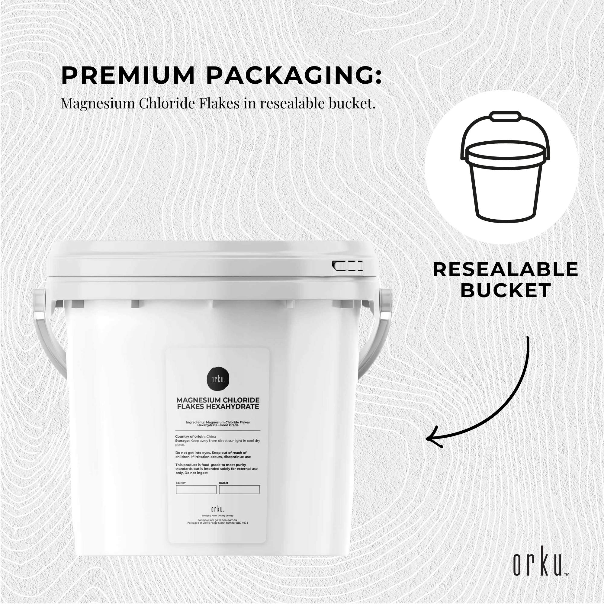 3.8Kg Magnesium Chloride Flakes Hexahydrate Tub - Organic USP Food Grade Salt 7