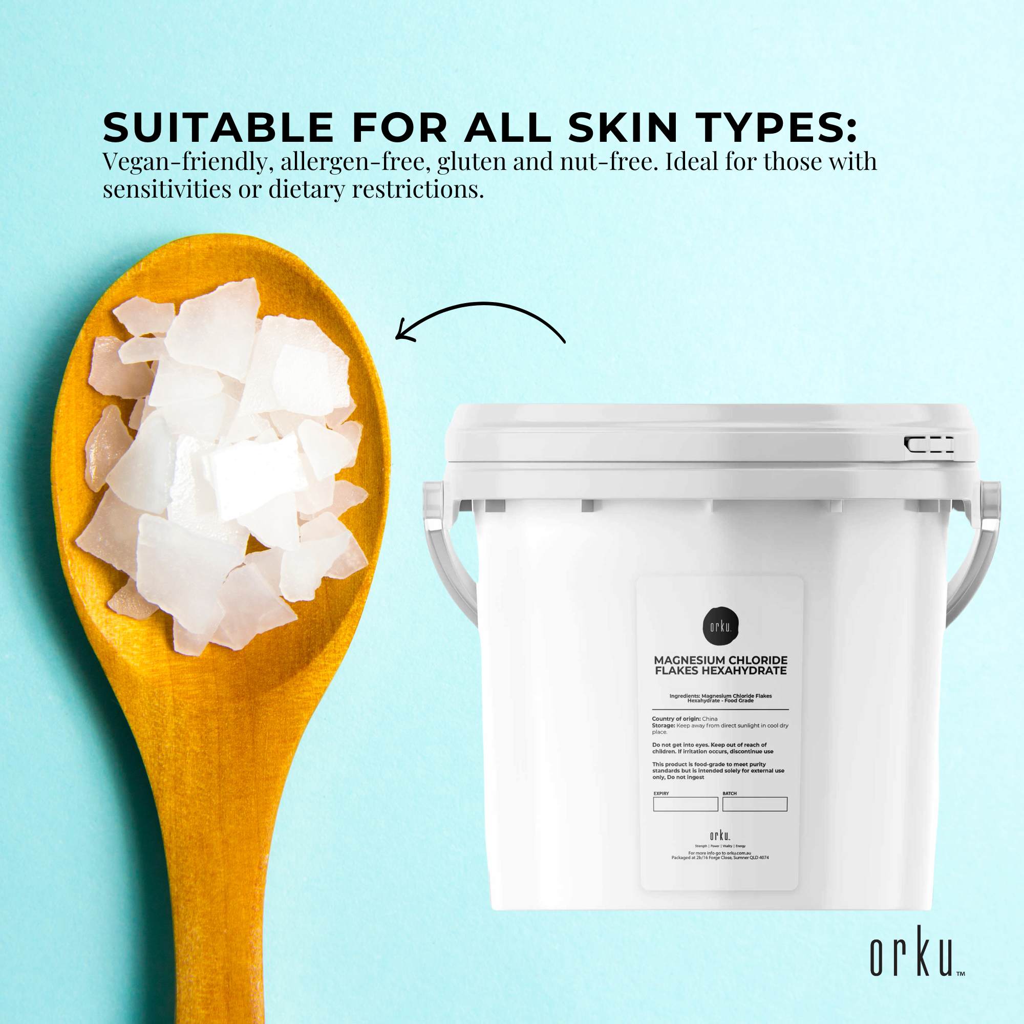 3.8Kg Magnesium Chloride Flakes Hexahydrate Tub - Organic USP Food Grade Salt 8