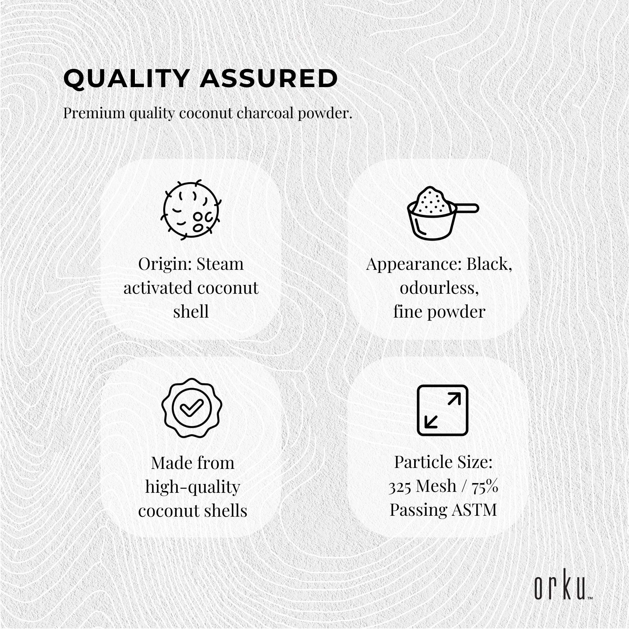 Orku 400g Activated Carbon Powder Coconut Charcoal Bucket - Water Filtration 8