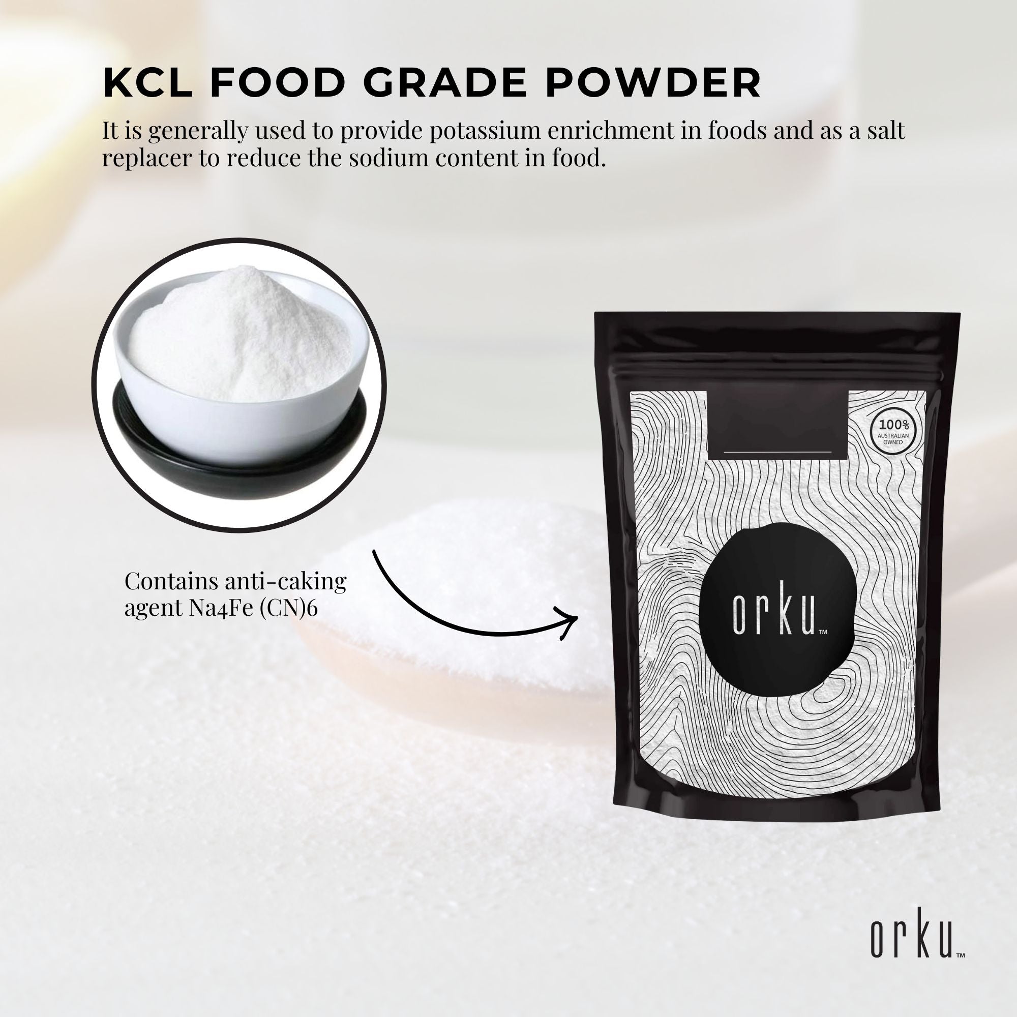 100g Potassium Chloride Powder - Pure E508 Food Grade Salt Substitute Replacer 4