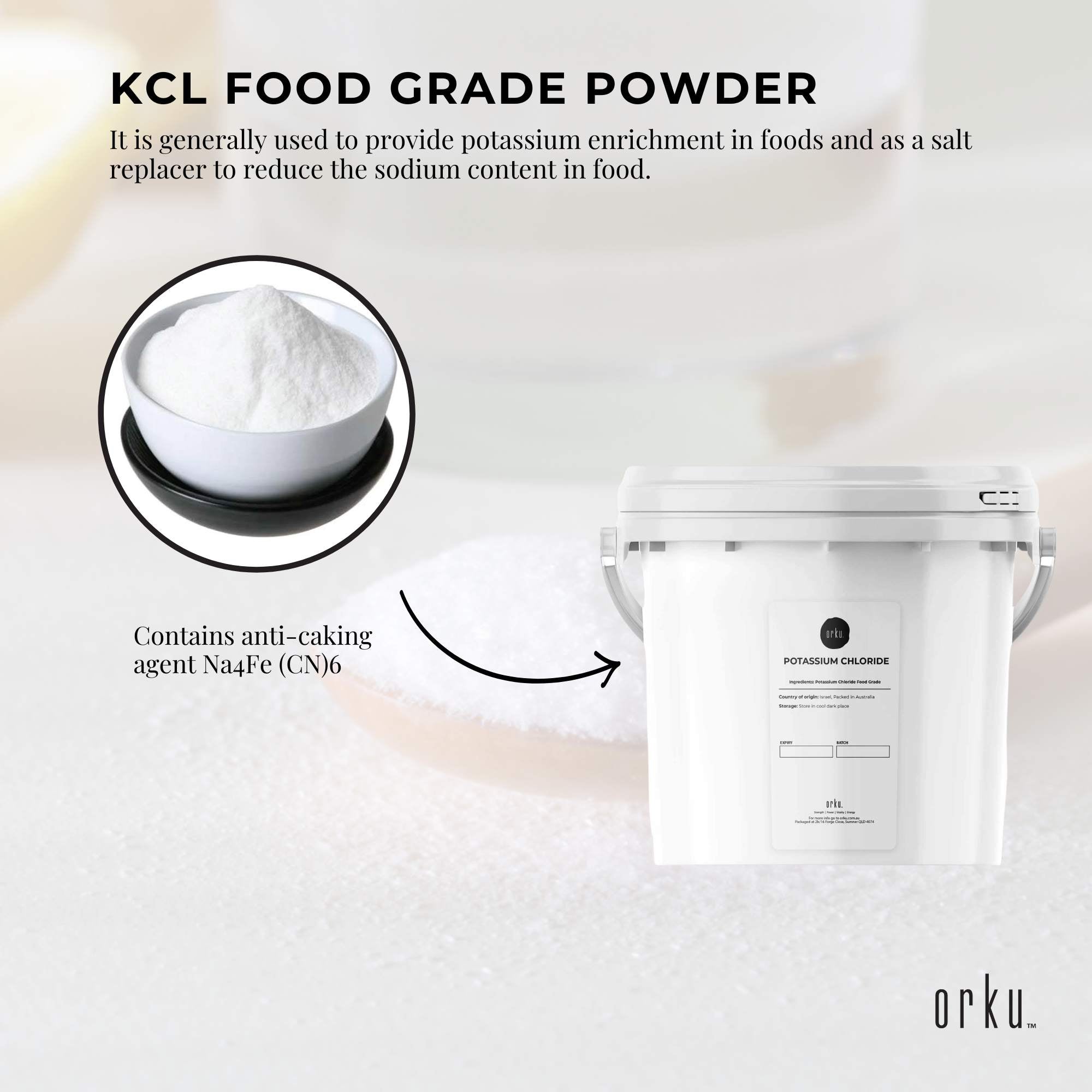 5Kg Potassium Chloride Powder Tub - Pure KCL E508 Food Grade Replacer 4