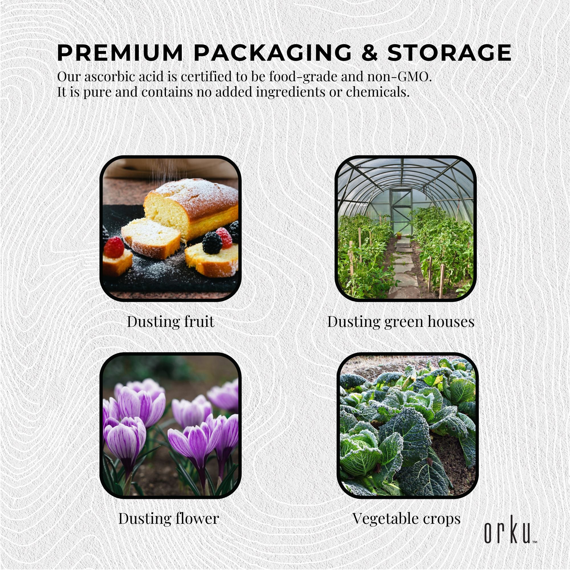 Orku 5Kg Vitamin C Powder in Tub Pure L-Ascorbic Acid - USP Grade Non-GMO 7