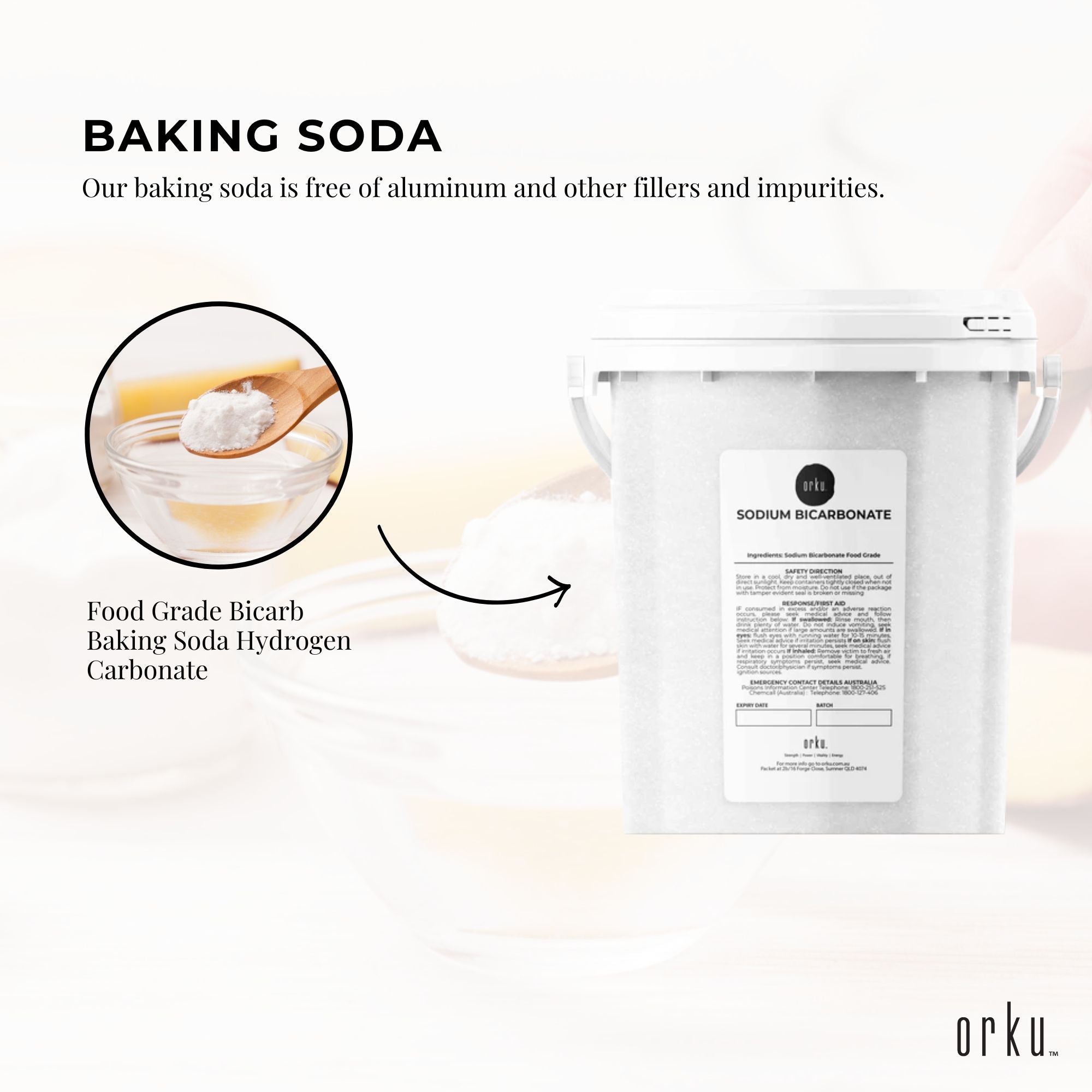 1.3Kg Sodium Bicarbonate Tub - Food Grade Bicarb Baking Soda Hydrogen Carbonate 4