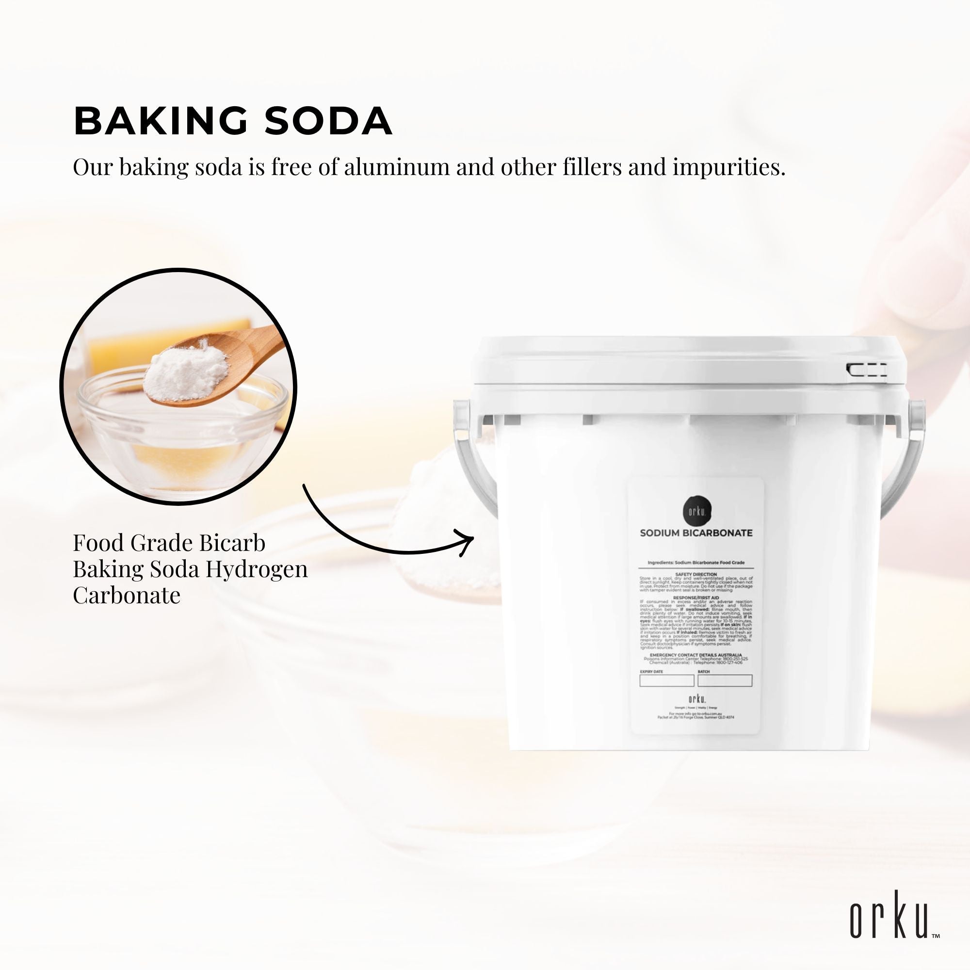 5Kg Sodium Bicarbonate Tub - Food Grade Bicarb Baking Soda Hydrogen Carbonate 4