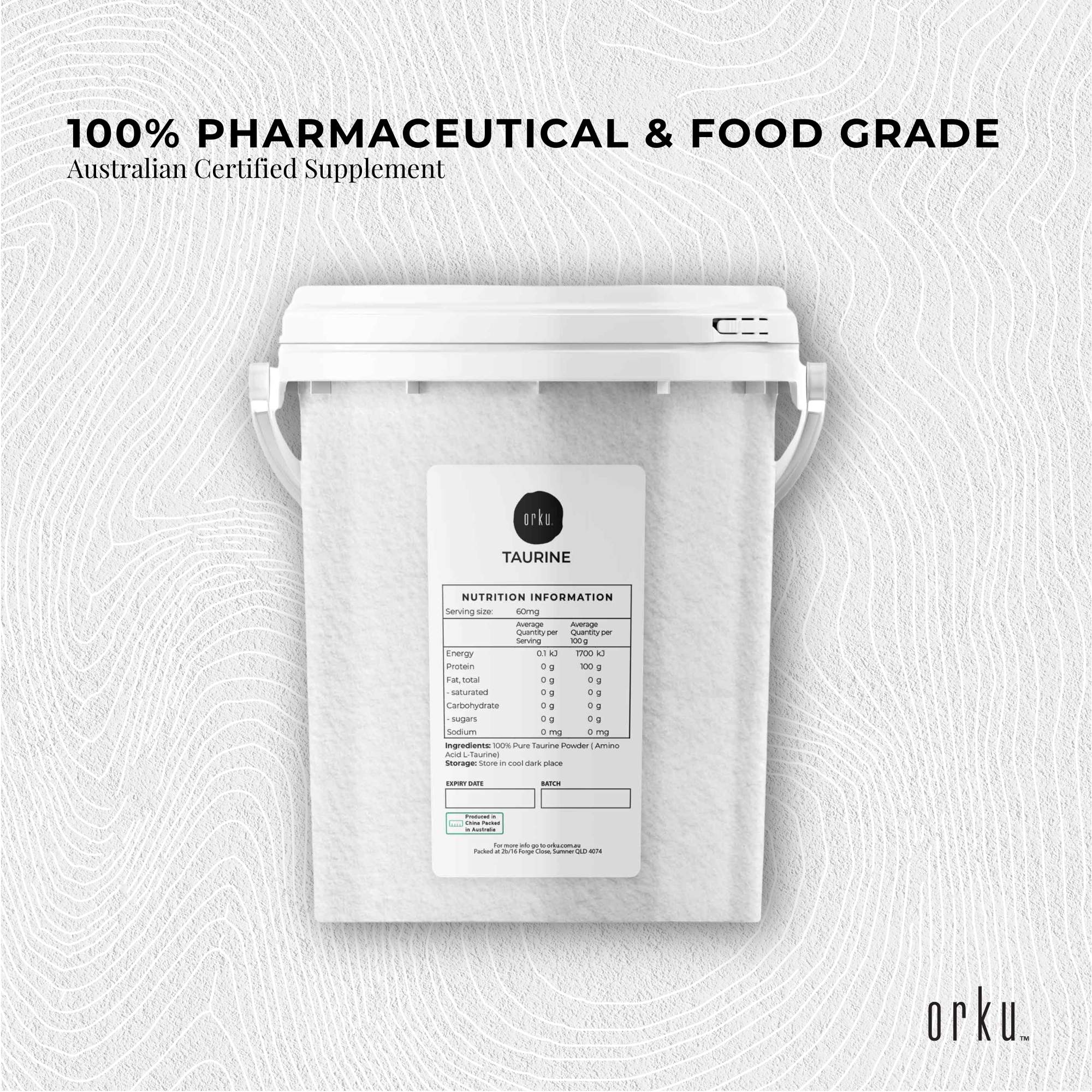 1.3kg Taurine Powder Tub - Pure Amino Acid L-Taurine Vitamin Supplement 3