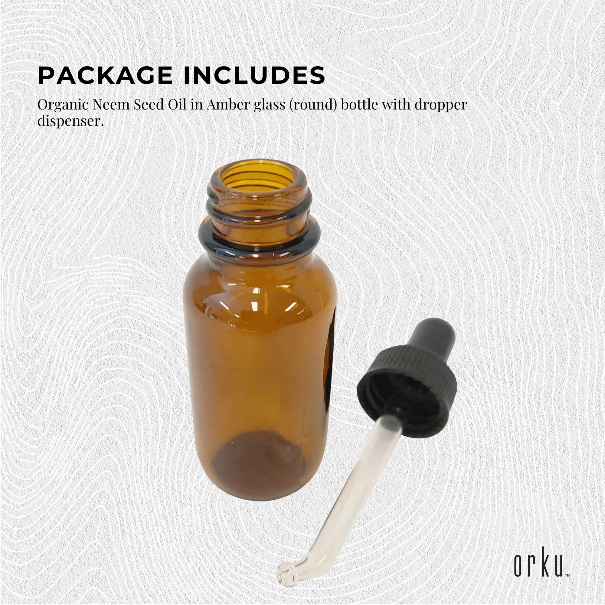 Orku 25ml Organic Neem Seed Oil - Debitterised Cold Pressed Azadirachtin Indica 3