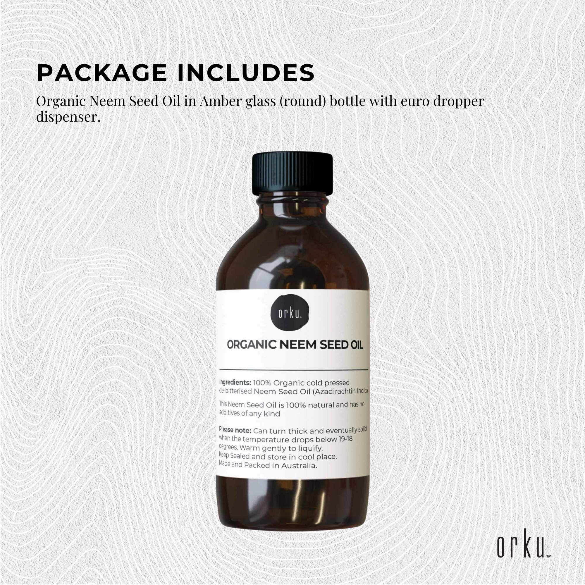 Orku 30ml Organic Neem Seed Oil - Debitterised Cold Pressed Azadirachtin Indica 3