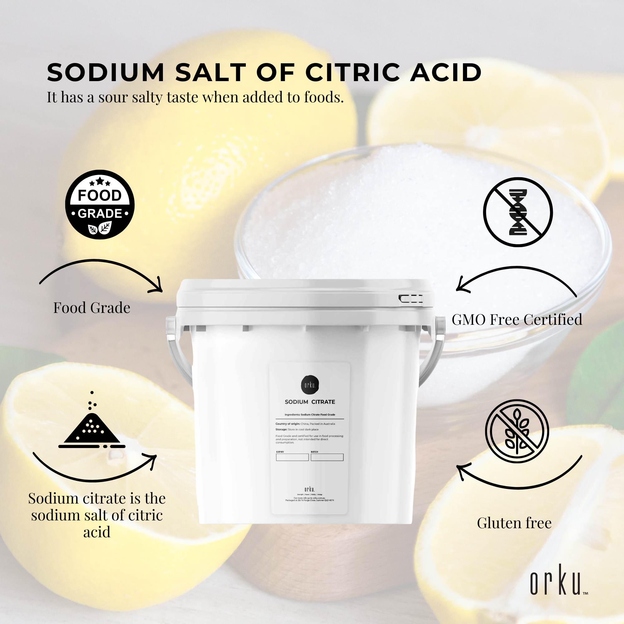 5Kg Sodium Citrate Powder Tub - Trisodium Food Grade Acid Salt Preservative 4