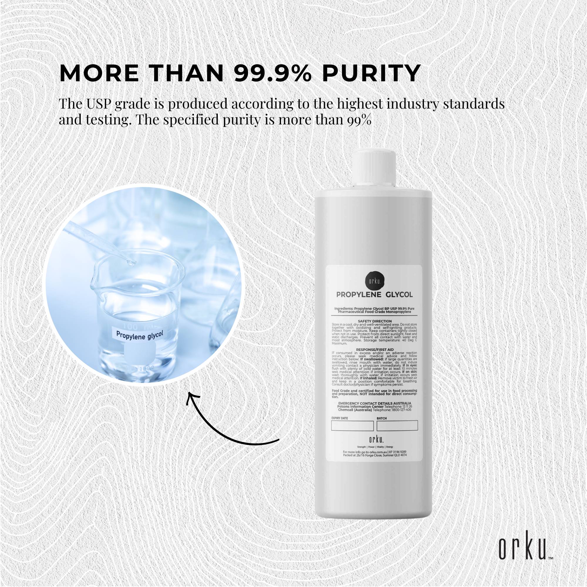 500ml Propylene Glycol BP USP 99.9% Pharmaceutical Food Grade Monopropylene 3