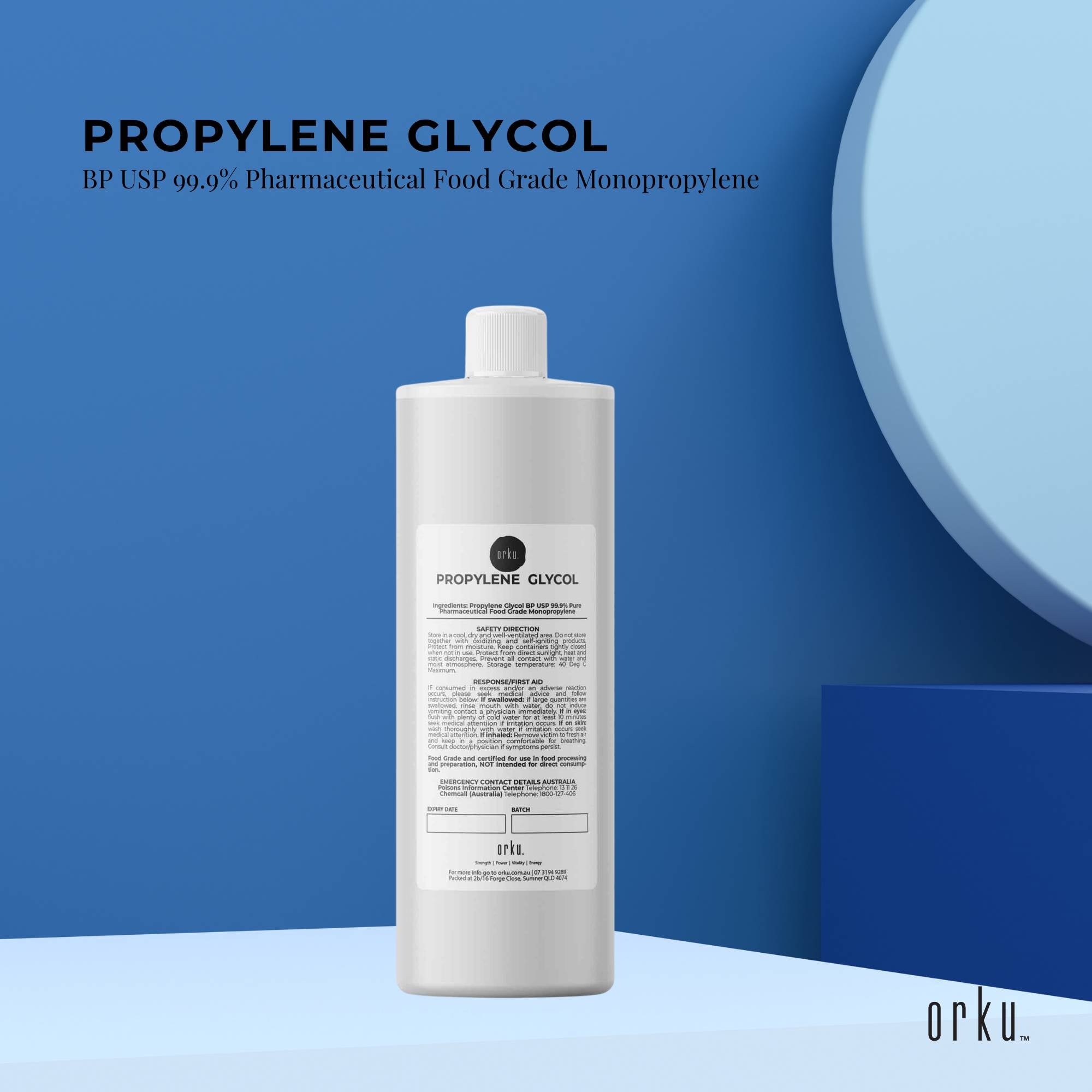 1L Propylene Glycol BP USP 99.9% Pure Pharmaceutical Food Grade Monopropylene 3