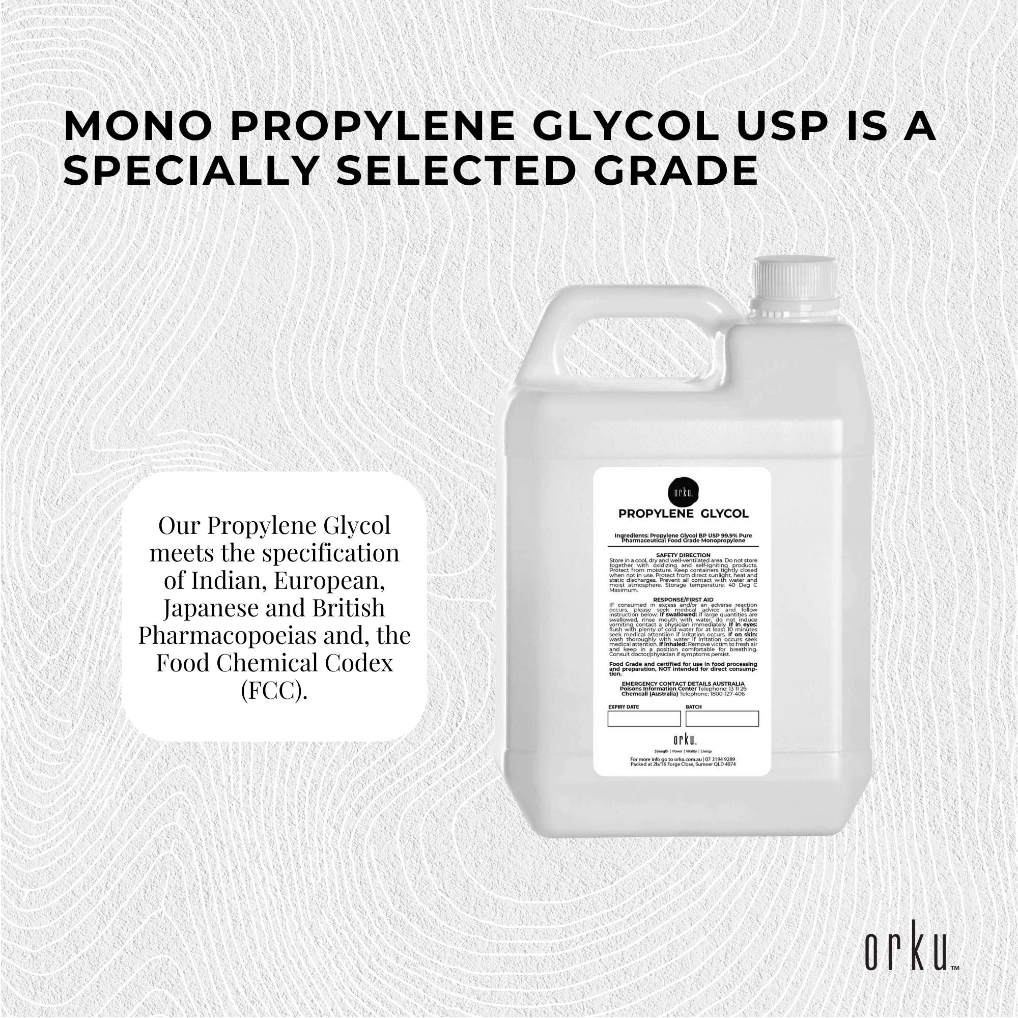 5L Propylene Glycol BP USP 99.9% Pure Pharmaceutical Food Grade Monopropylene 3