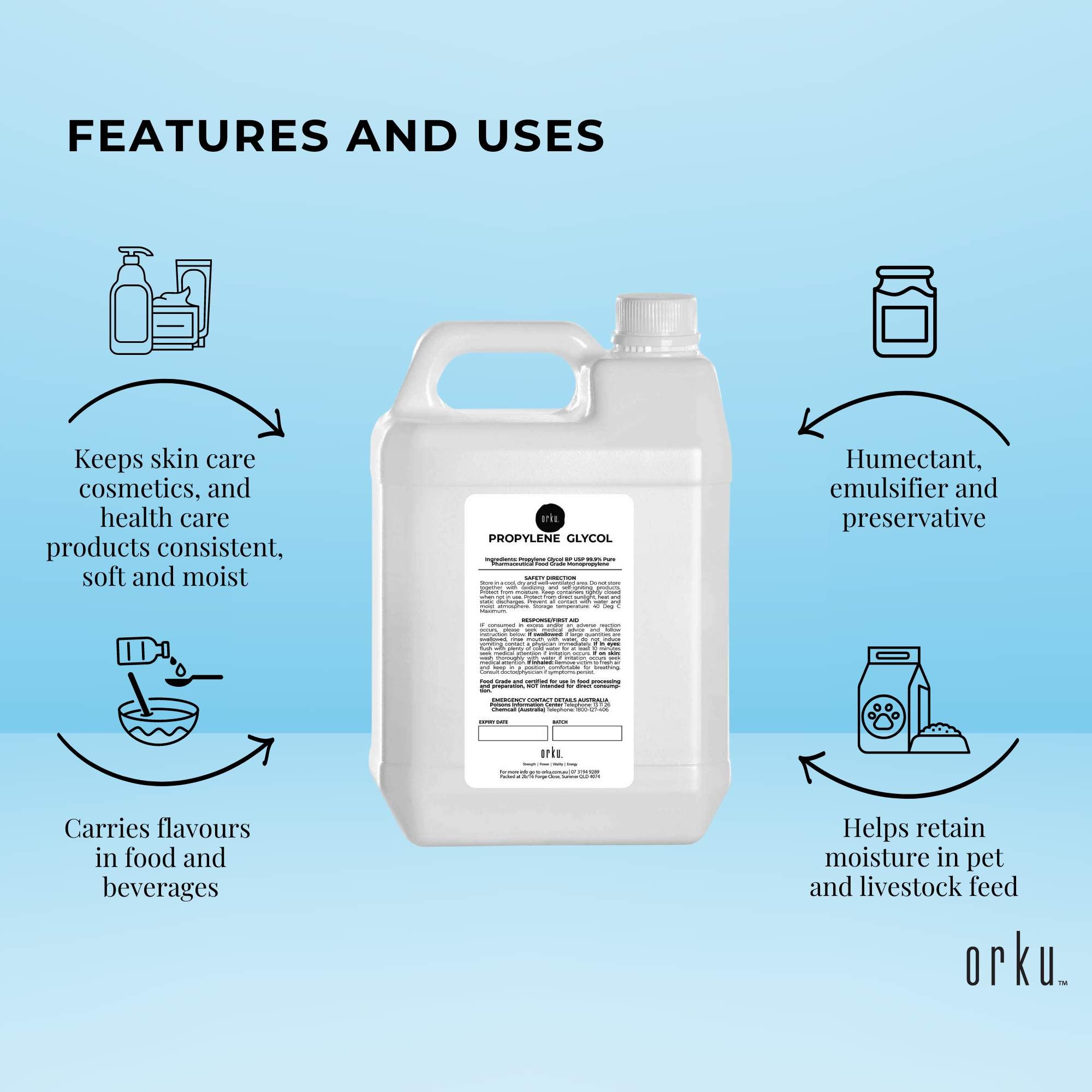 5L Propylene Glycol BP USP 99.9% Pure Pharmaceutical Food Grade Monopropylene 4