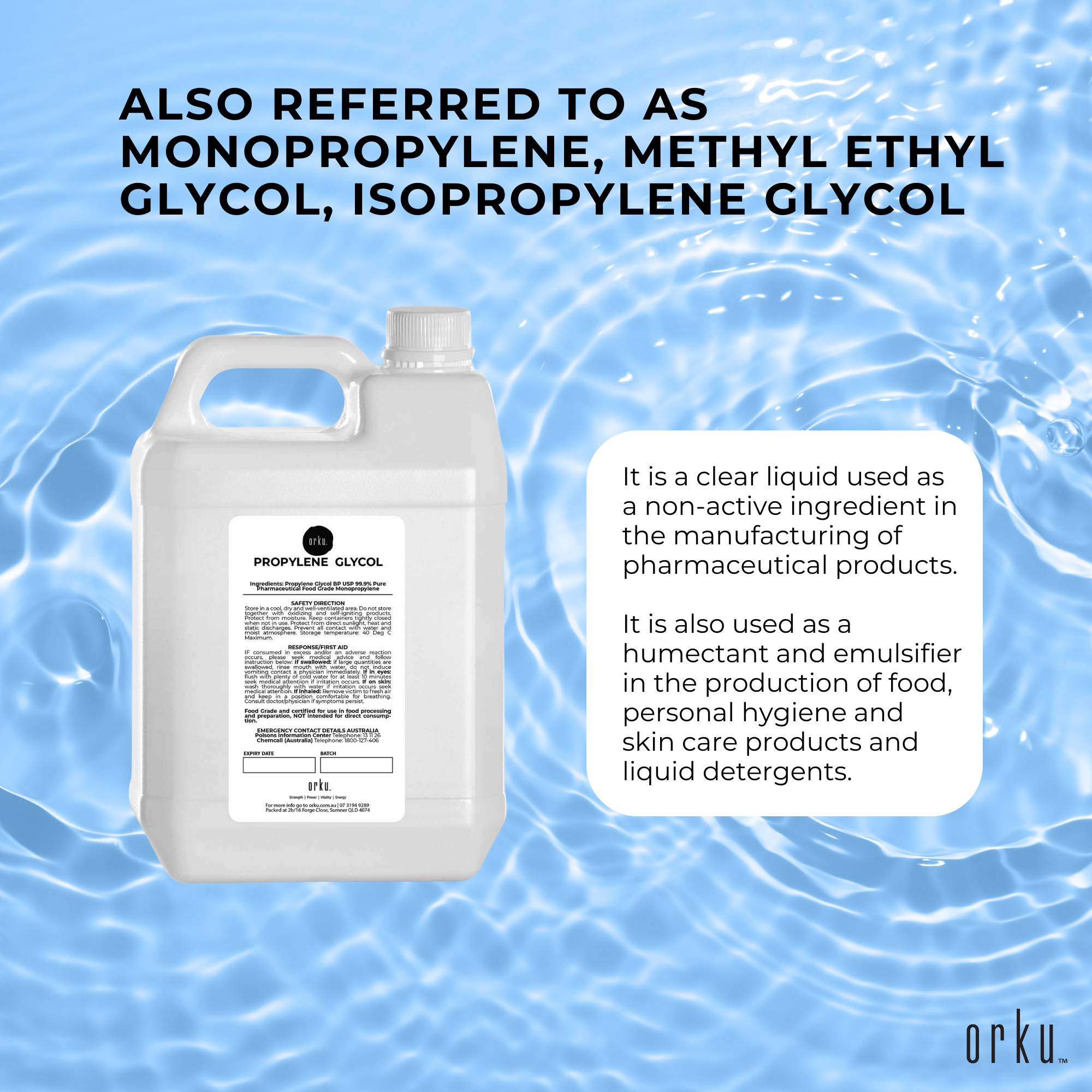 5L Propylene Glycol BP USP 99.9% Pure Pharmaceutical Food Grade Monopropylene 6