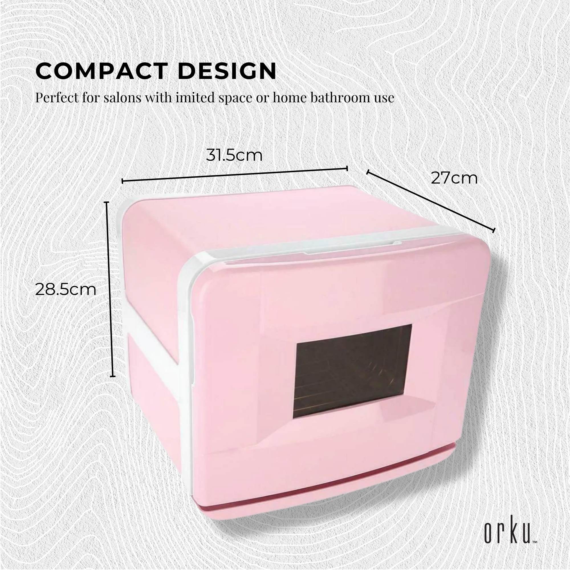 Orku 8L Pink Electric Towel Warmer UV Steriliser Cabinet Salon Heat Sanitiser 3