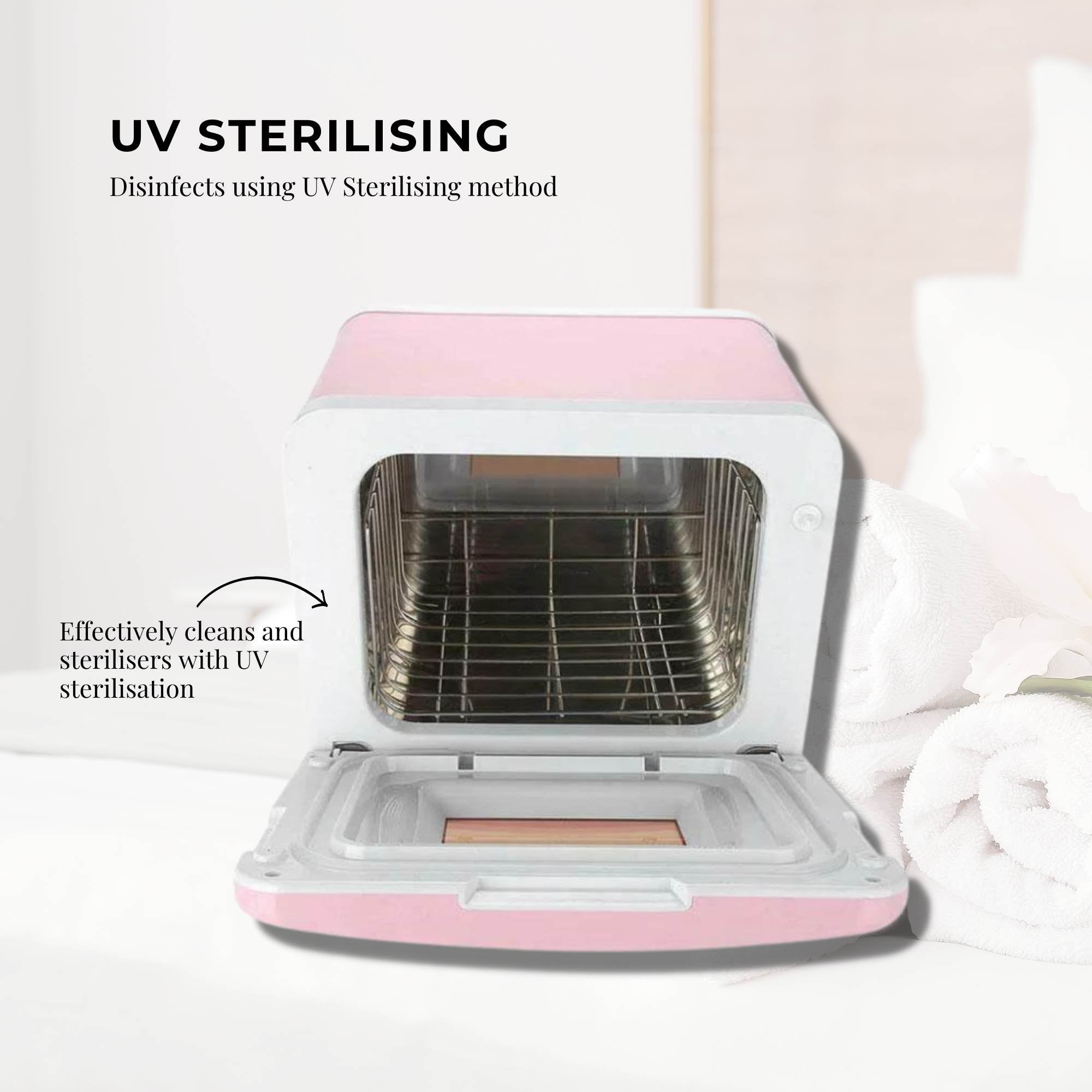 Orku 8L Pink Electric Towel Warmer UV Steriliser Cabinet Salon Heat Sanitiser 7