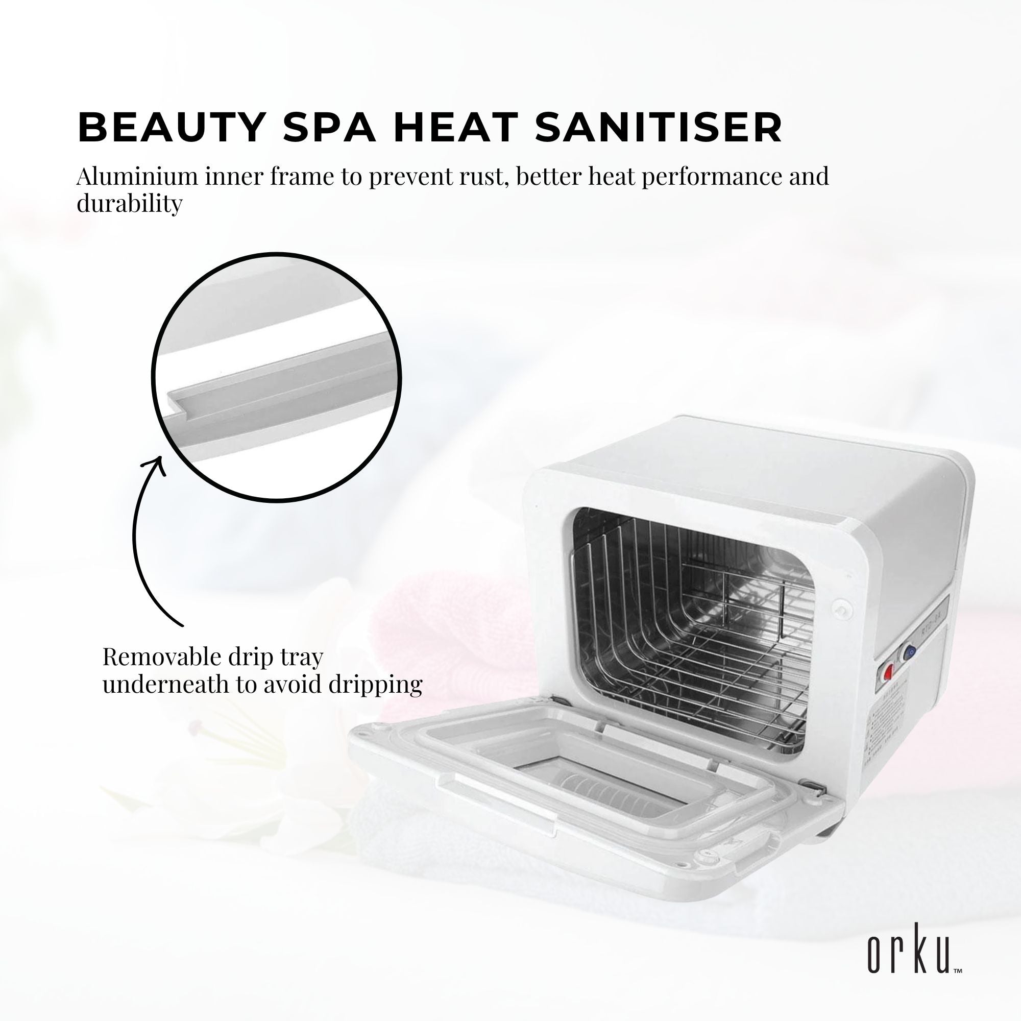 Orku 8L White Electric Towel Warmer UV Steriliser Cabinet Salon Heat Sanitiser 8