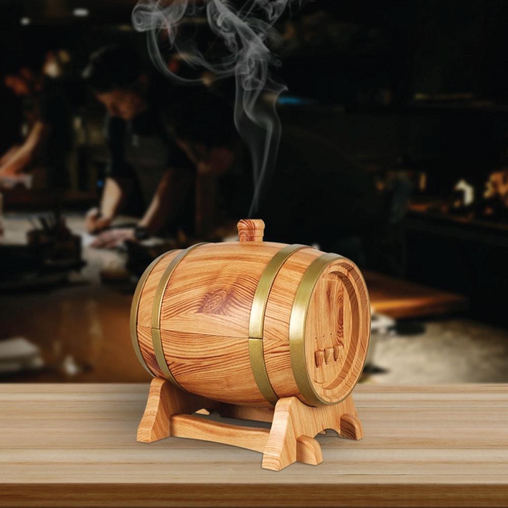 Essential Oil Aroma Diffuser - 350ml Barrel Wood Ultrasonic Air Mist Humidifier 3