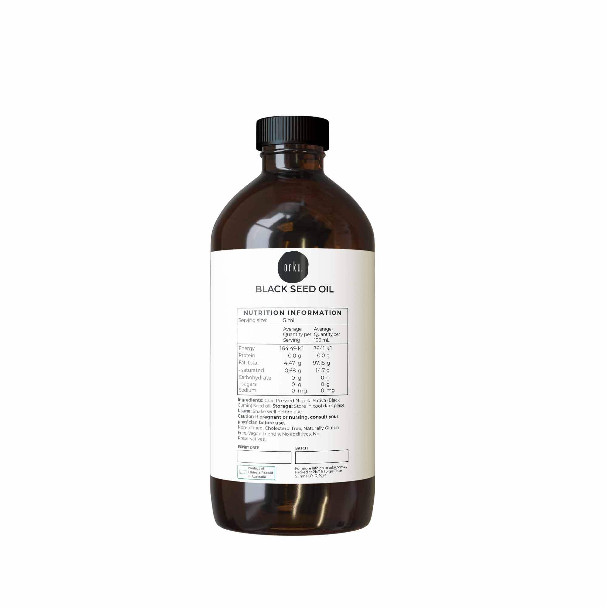 500ml Pure Black Seed Oil - 100% Ethiopian Nigella Sativa Cumin Cold Pressed