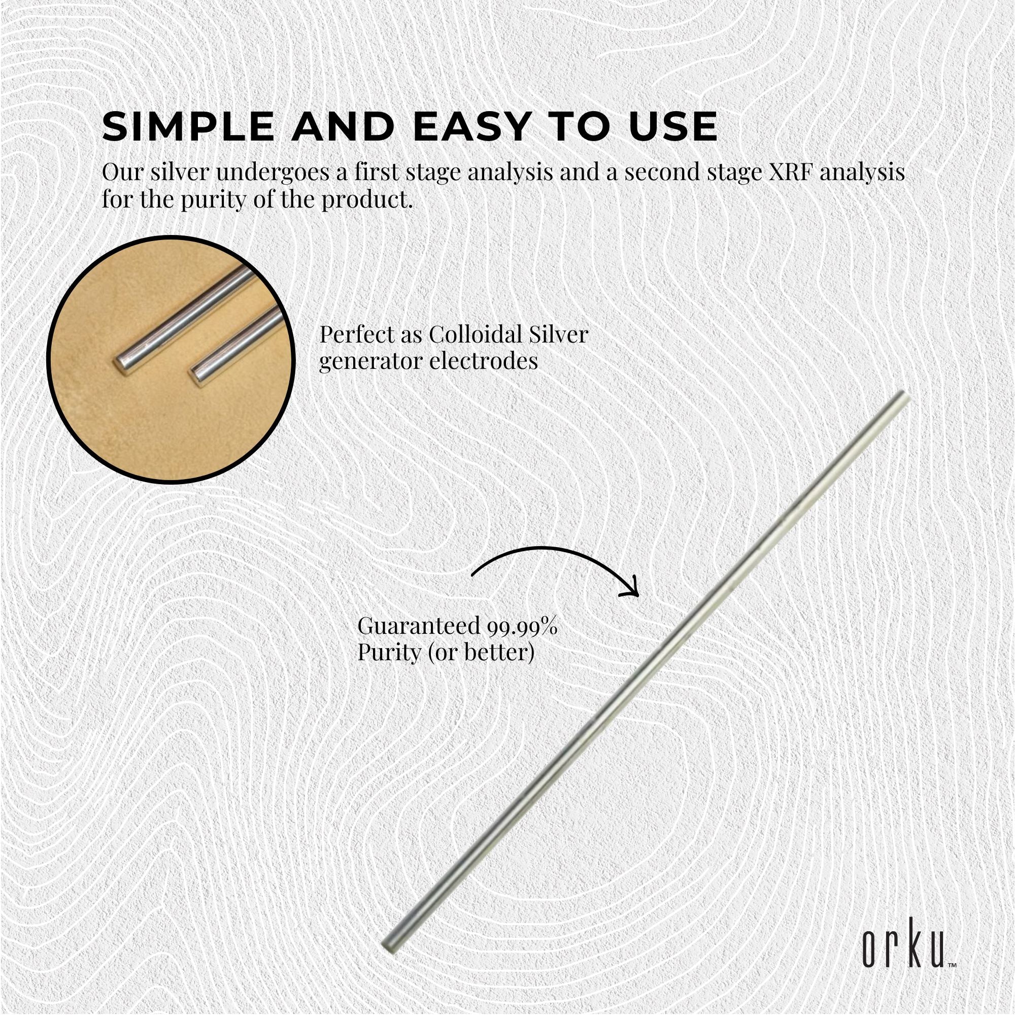 1x 7" Silver Rod 12 Gauge 99.99% High Purity Fine Soft Wire Colloidal Electrode 5