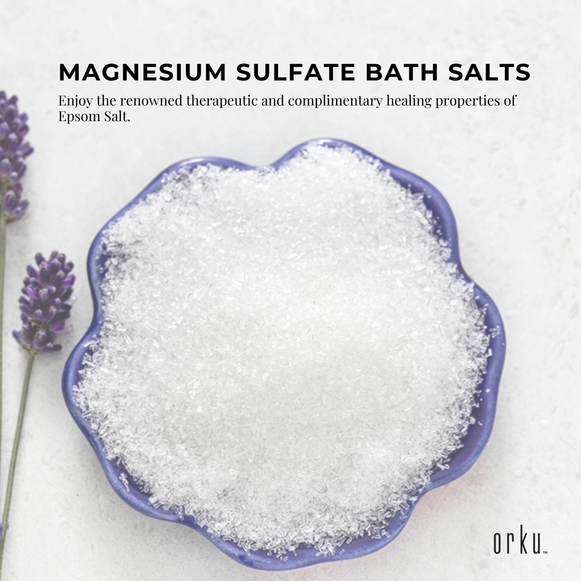 Orku 1Kg Epsom Salt - Magnesium Sulphate Bath Salts Skin Body 6