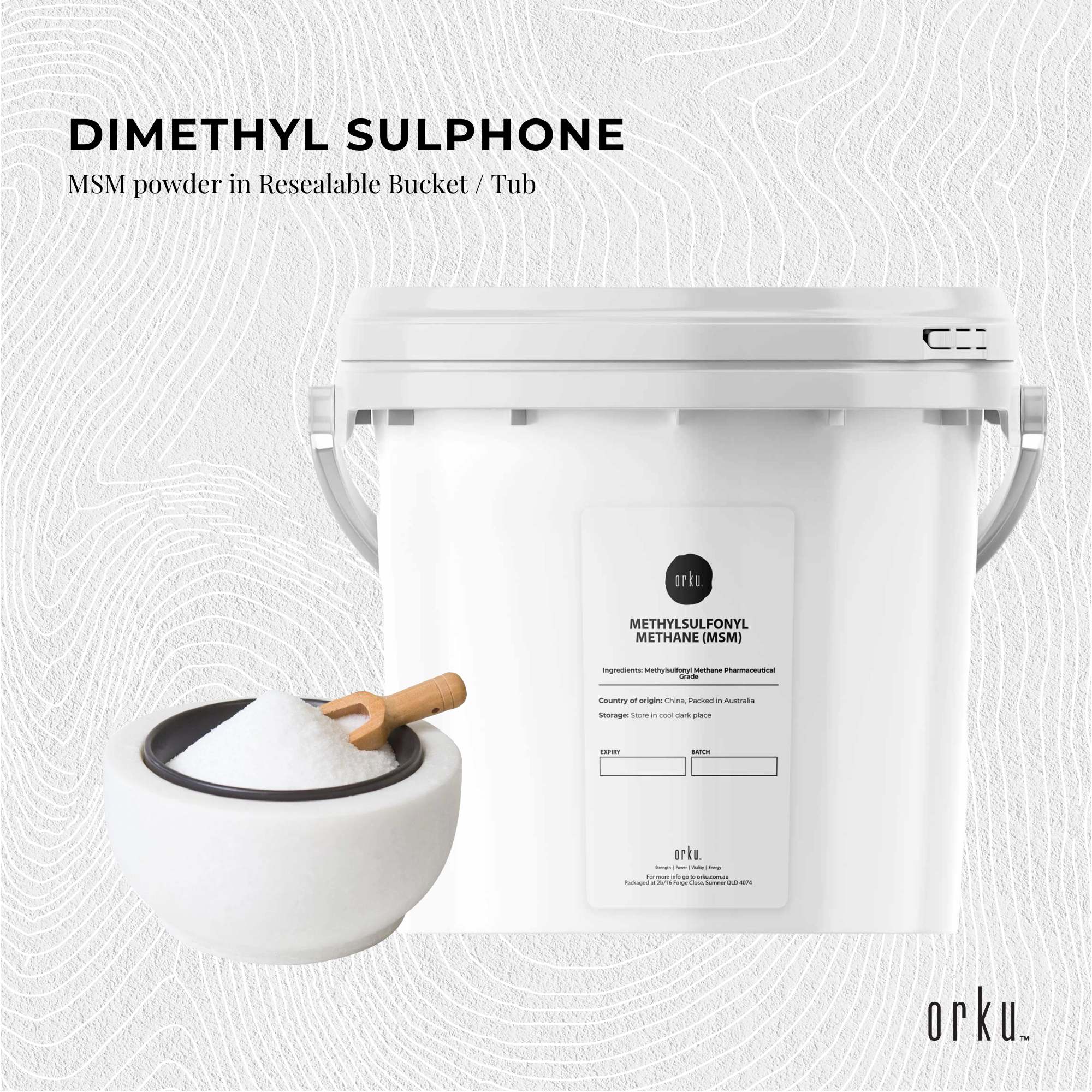 3Kg MSM Powder or Crystals Tub - 99% Pure Methylsulfonylmethane Dimethyl Sulfone 3
