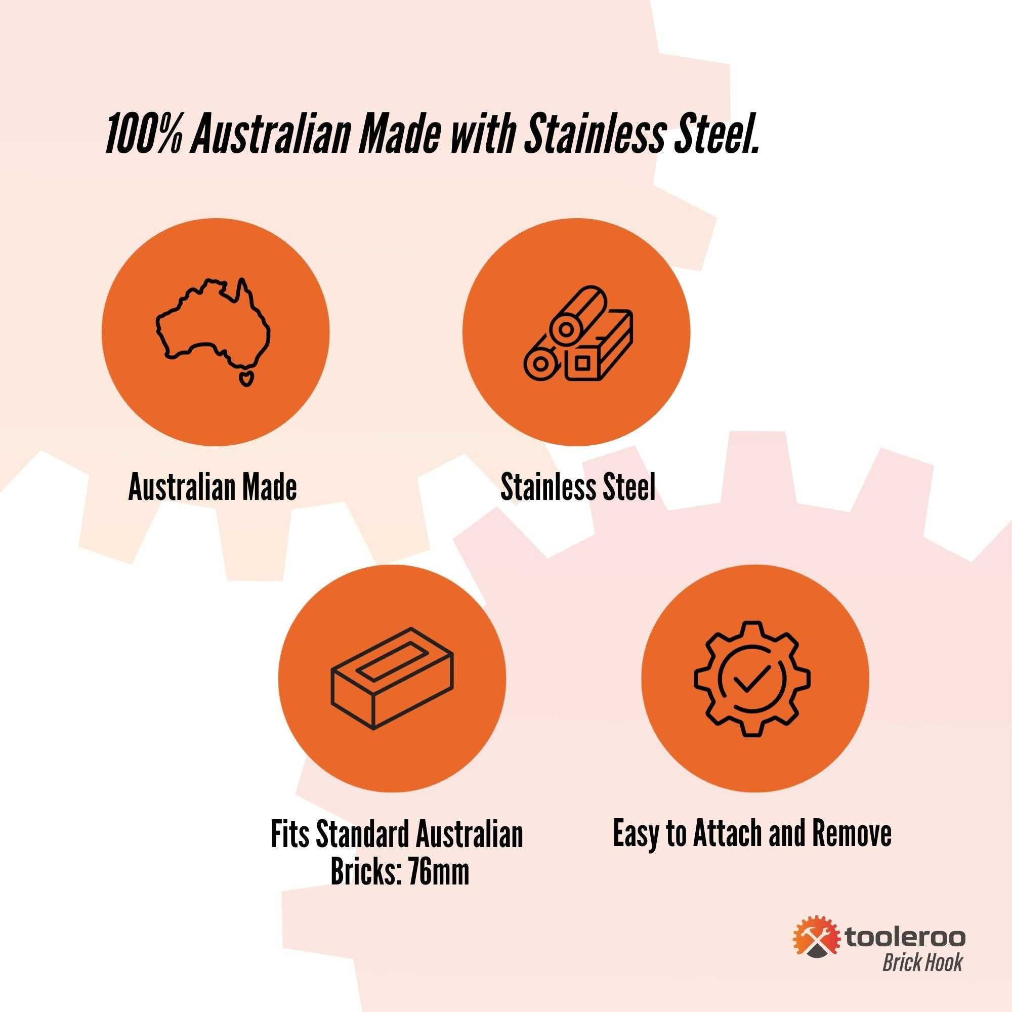 10 Pack 76mm (3") Brick Wall Hooks - Clips Hangers For Pictures Plants 10