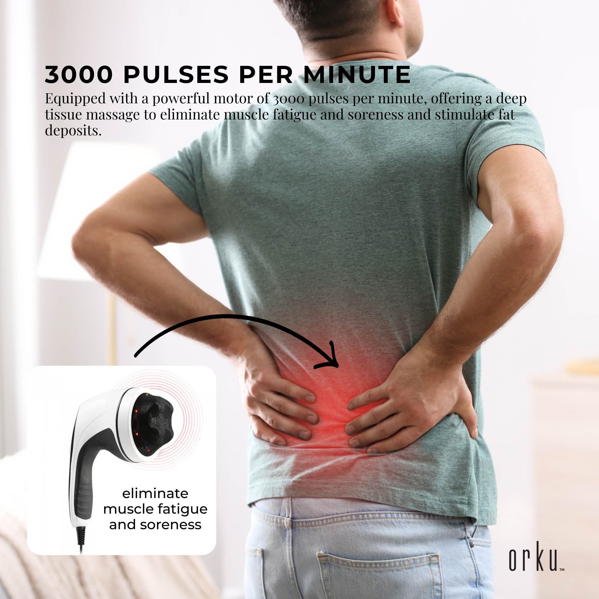 Full Body Vibration Handheld Massager - 4 Massage Heads Neck Shoulders Back Legs 4