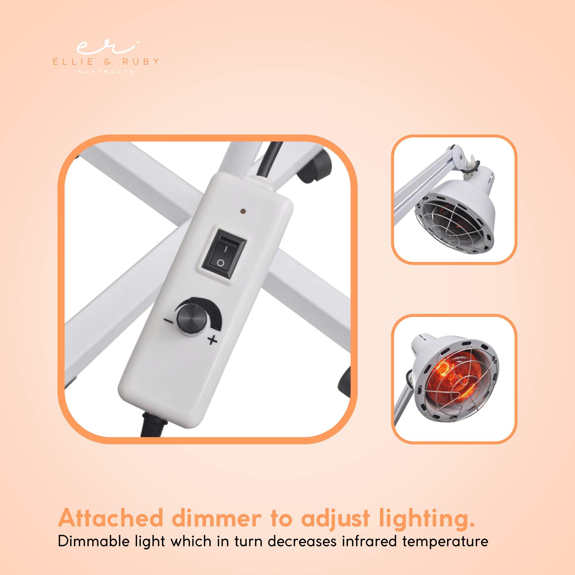 Infrared Heat Floor Lamp 275W Mobile Dimmable Salon Home Thermotherapy Treatment 5