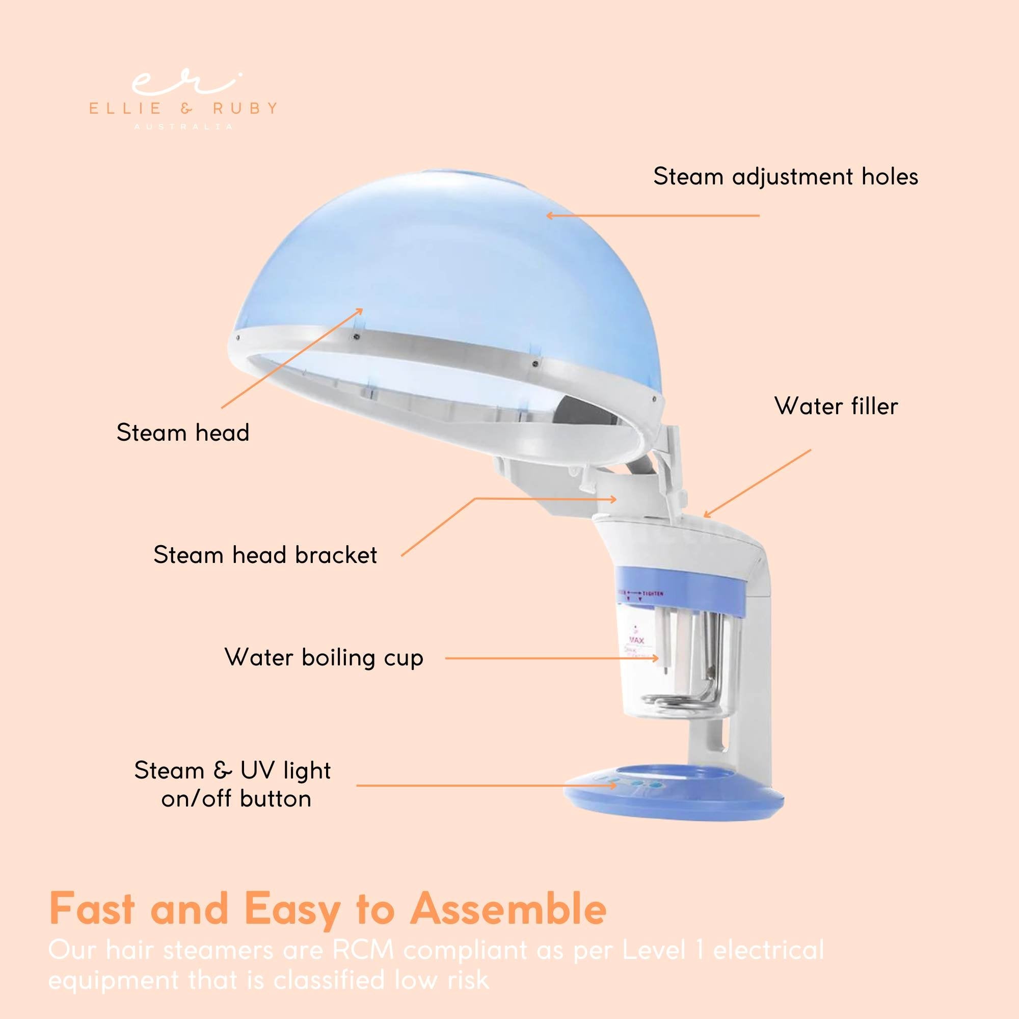 2 In 1 Facial and Hair Steamer Face Skin Portable Table Top Steam Ozone Machine 5