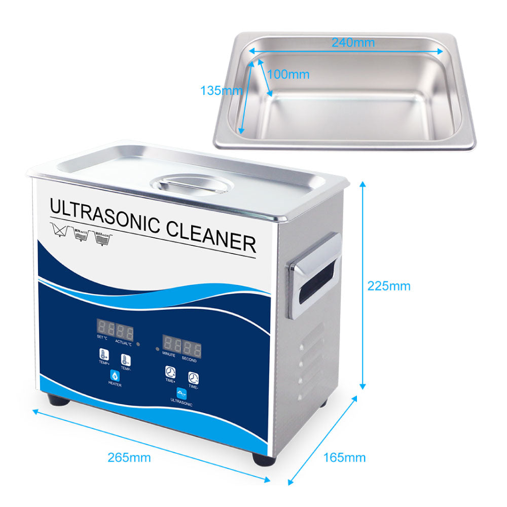 3.2L Digital Ultrasonic Cleaner Jewelry Ultra Sonic Bath Degas Parts Cleaning 6