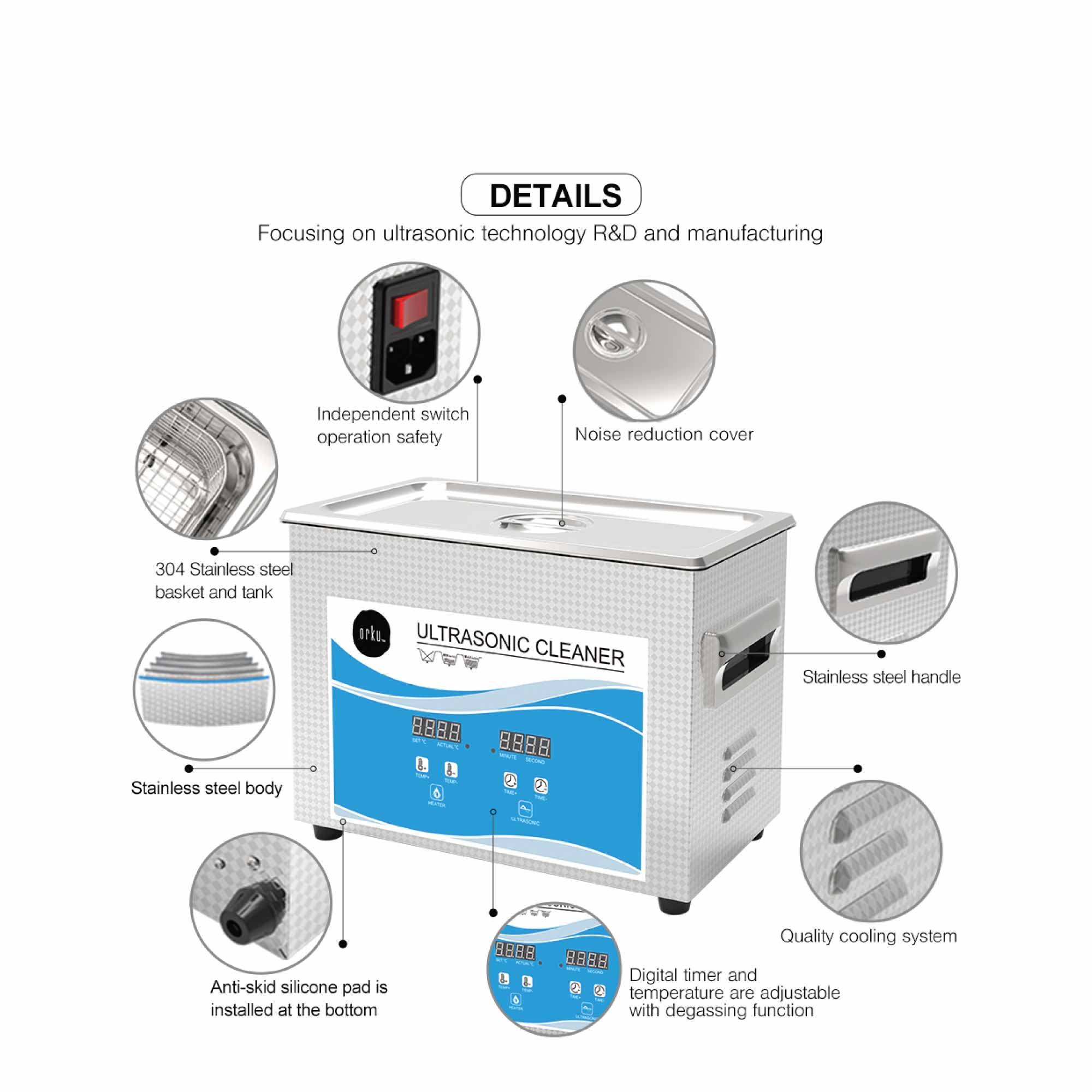 4.5L Digital Ultrasonic Cleaner - Ultra Sonic Bath Jewellery Cleaning 9