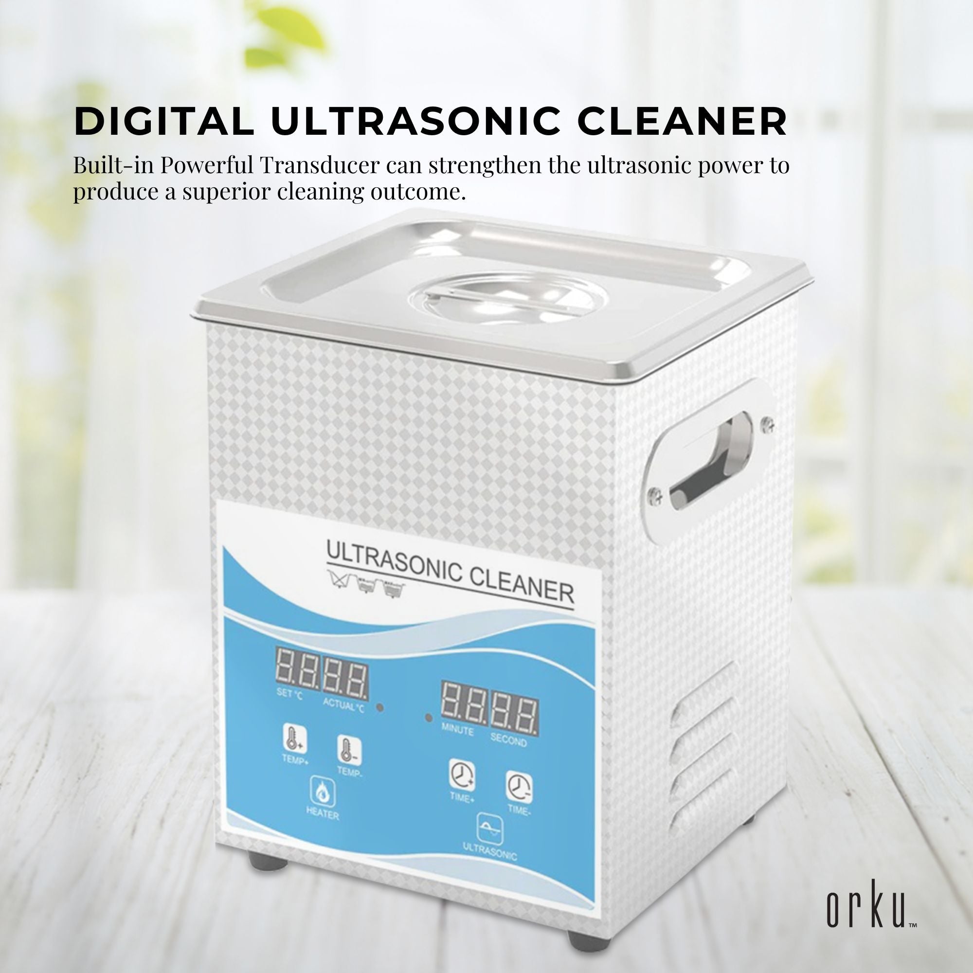 2L Digital Ultrasonic Cleaner Jewelry Ultra Sonic Bath Degas Parts Cleaning 3