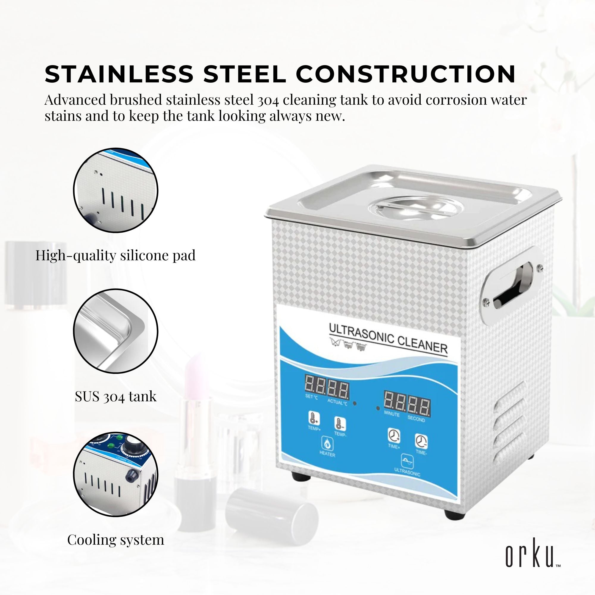 2L Digital Ultrasonic Cleaner Jewelry Ultra Sonic Bath Degas Parts Cleaning 5