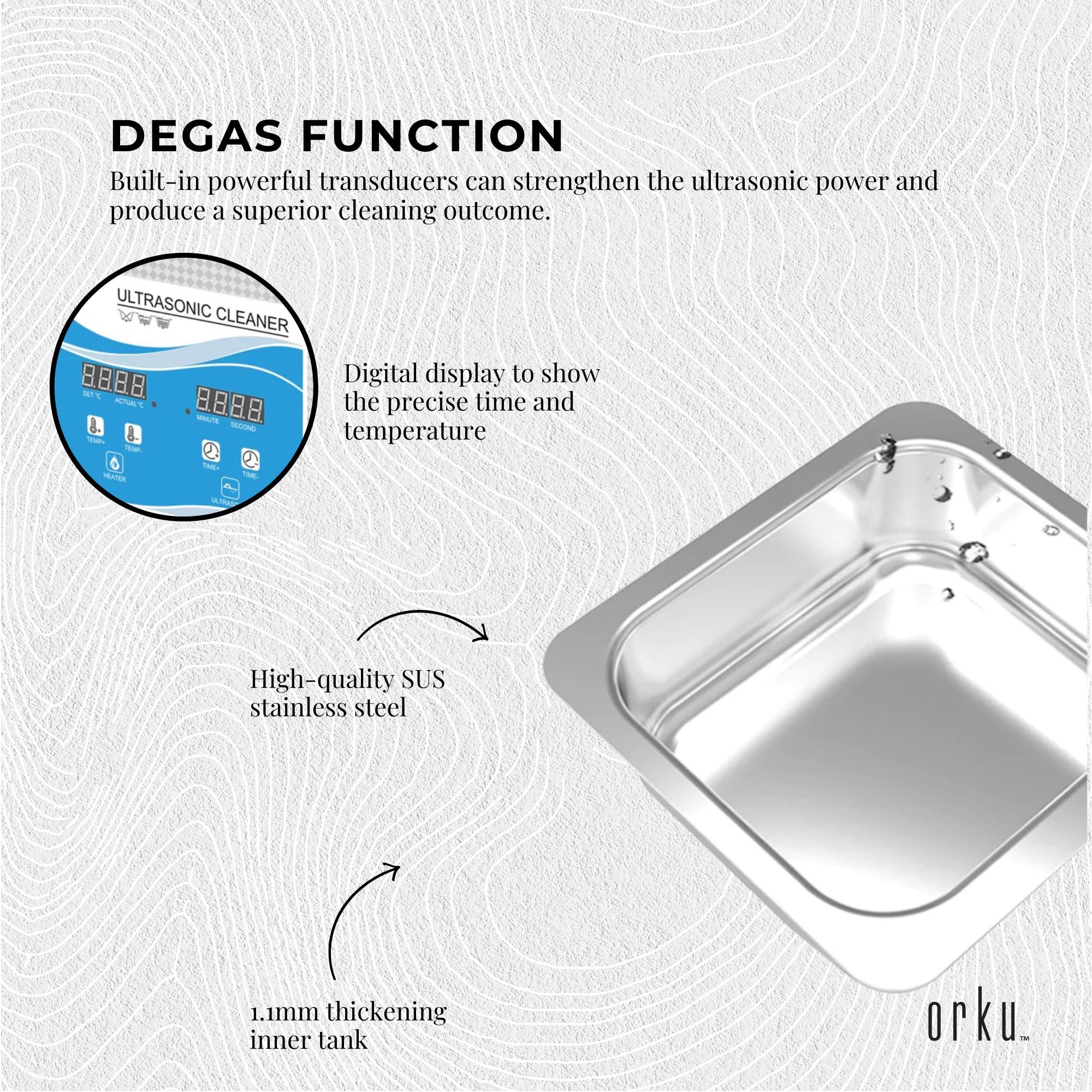 2L Digital Ultrasonic Cleaner Jewelry Ultra Sonic Bath Degas Parts Cleaning 6
