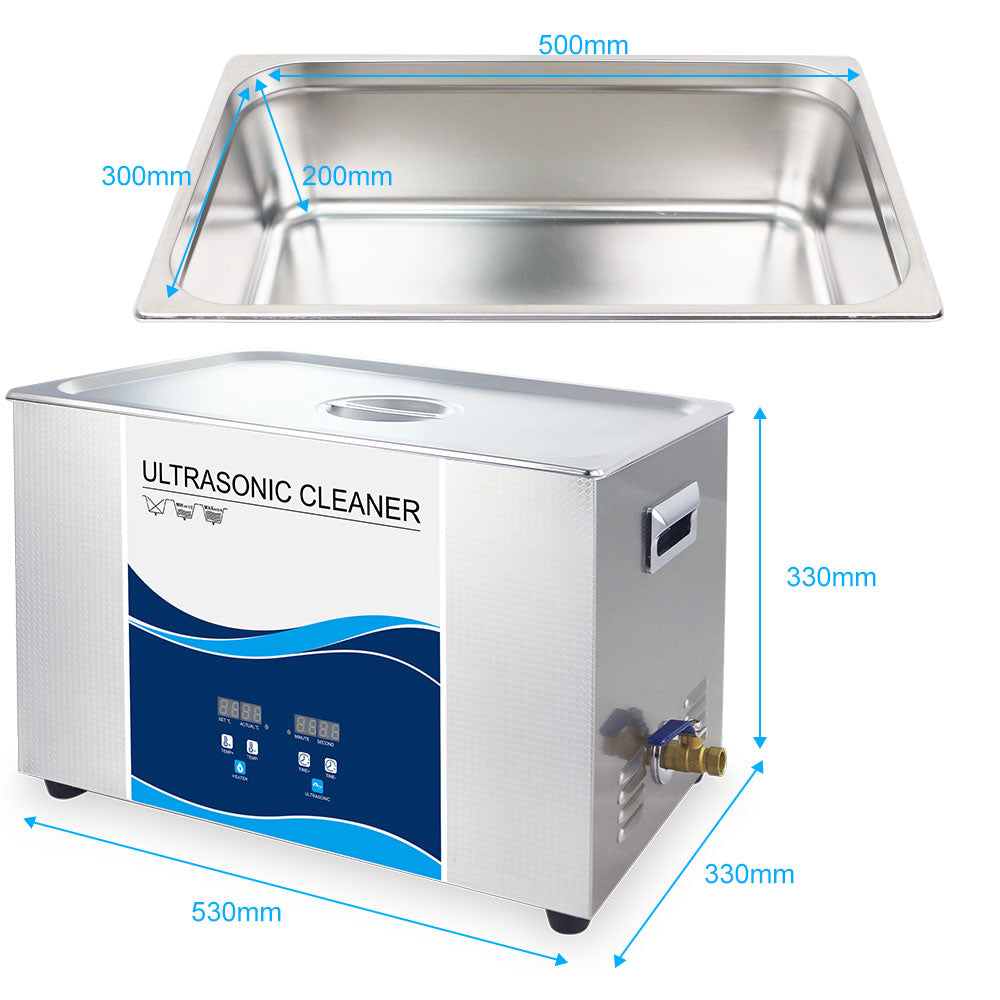 30L Digital Ultrasonic Cleaner Jewelry Ultra Sonic Bath Degas Parts Cleaning 3