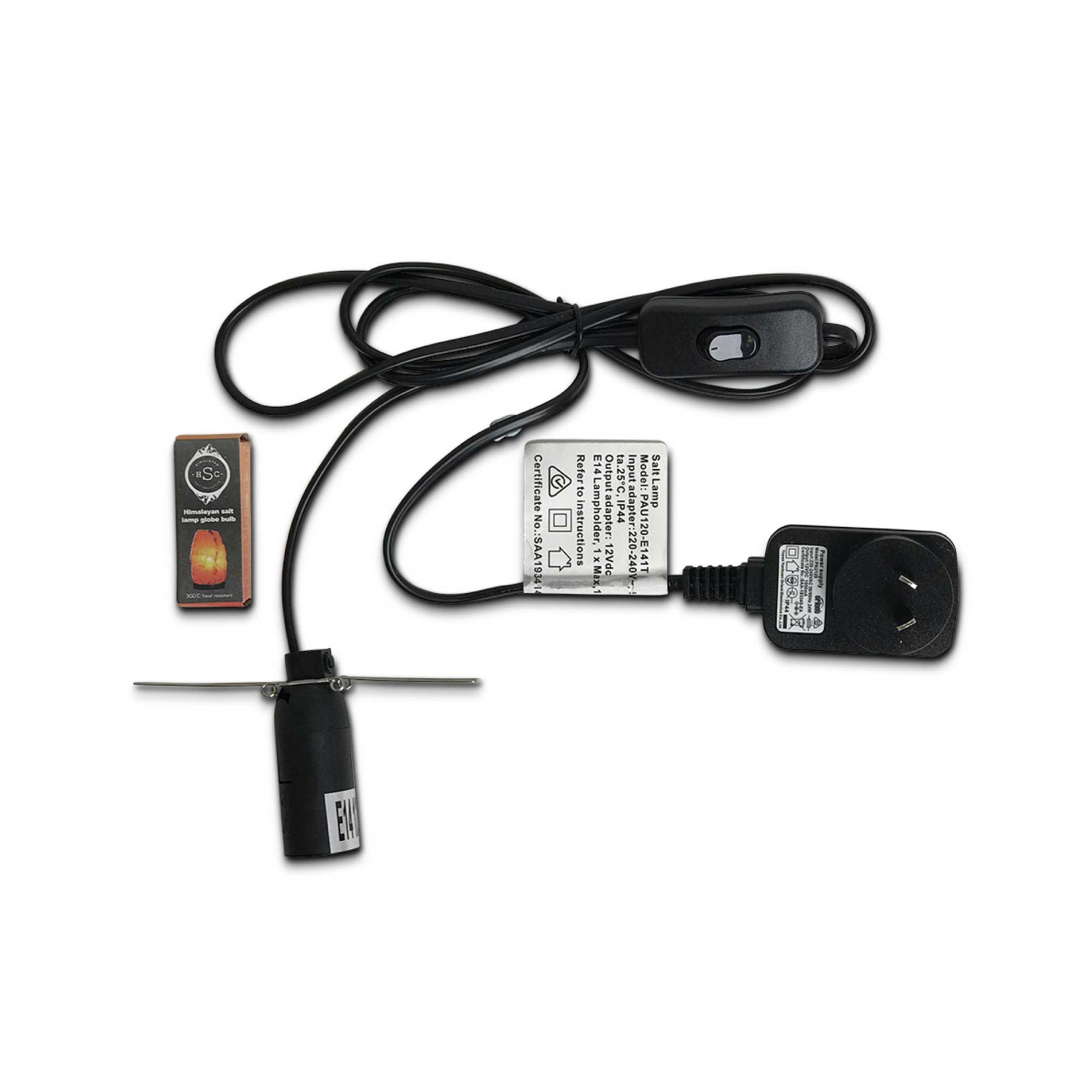 12V 12W Cylinder Himalayan Pink Salt Lamp Carved Rock Crystal Light Bulb On/Off 4