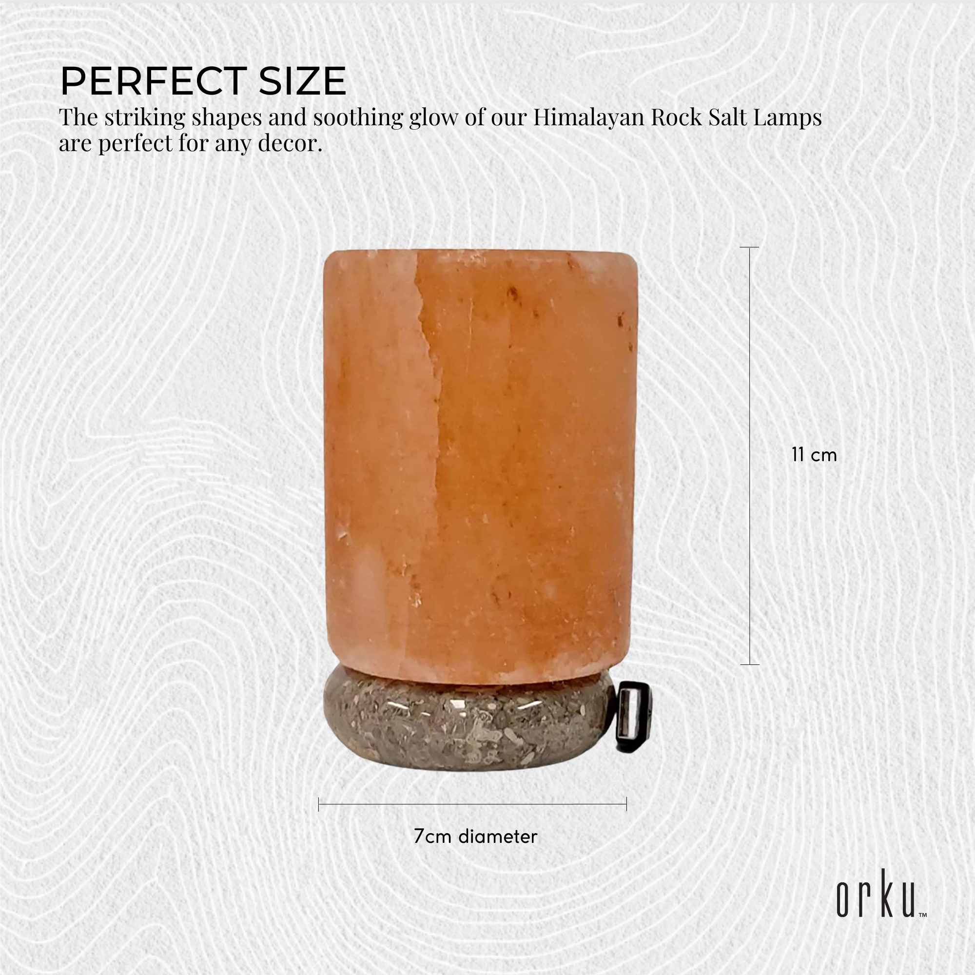 USB Himalayan Salt Lamp - Cylinder Carved Shape Pink Crystal Rock LED Light 4