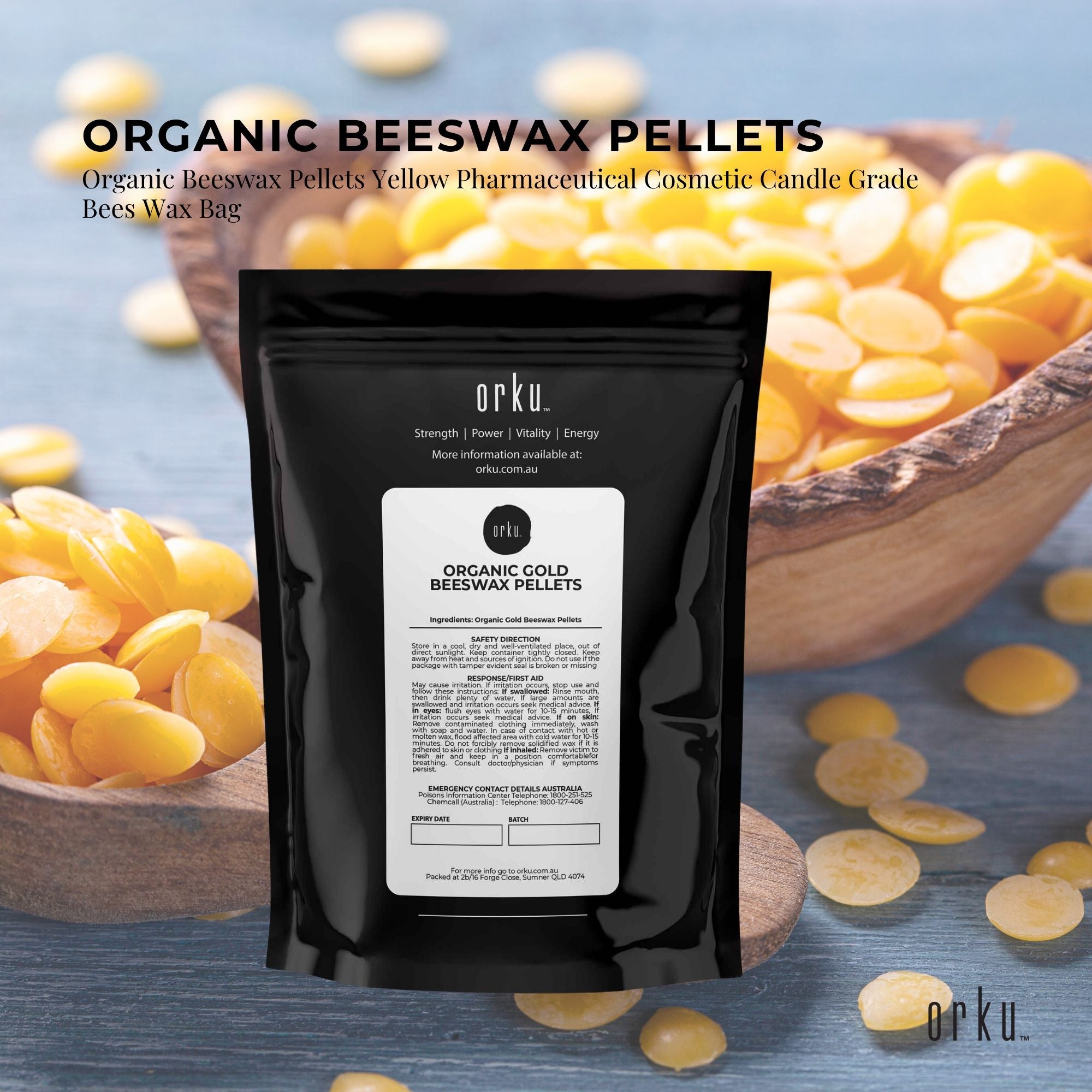 1kg Orku Organic Beeswax Pellets Yellow - Cosmetic Grade Quality Pure Bees Wax 5