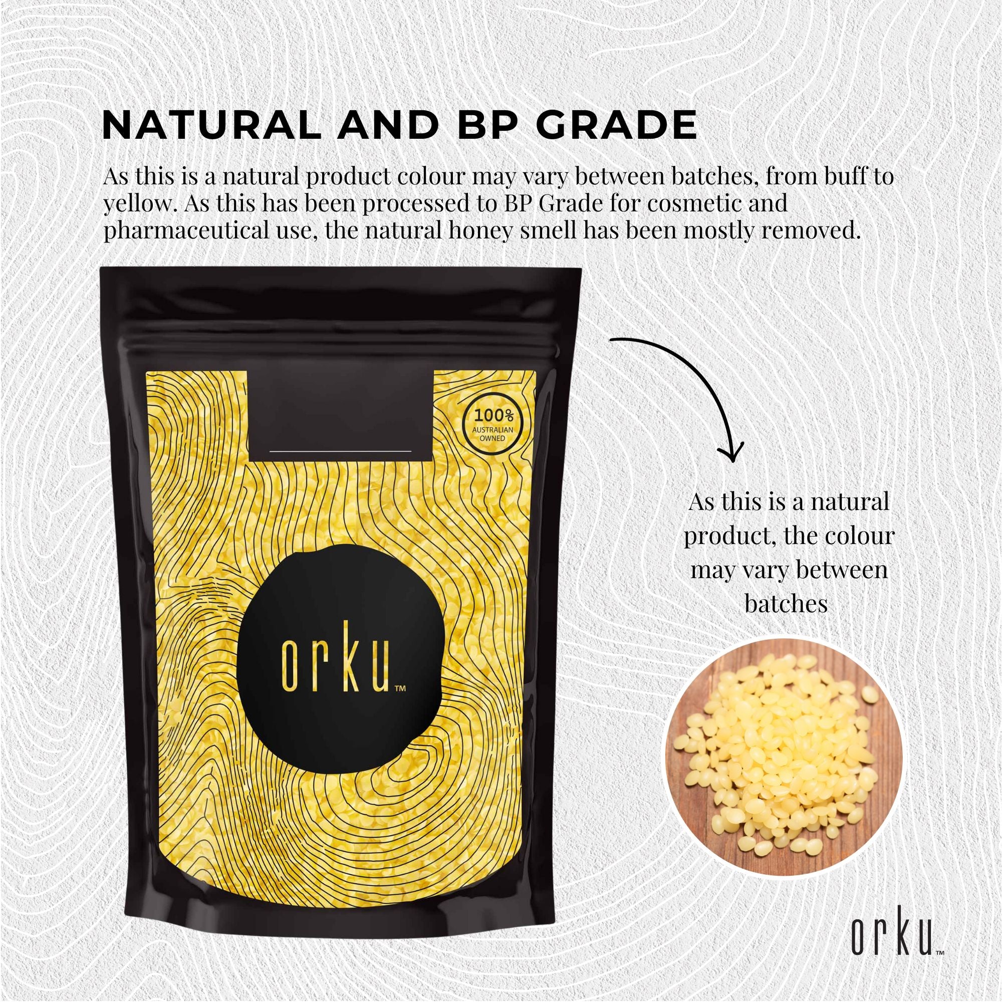 1kg Orku Organic Beeswax Pellets Yellow - Cosmetic Grade Quality Pure Bees Wax 8