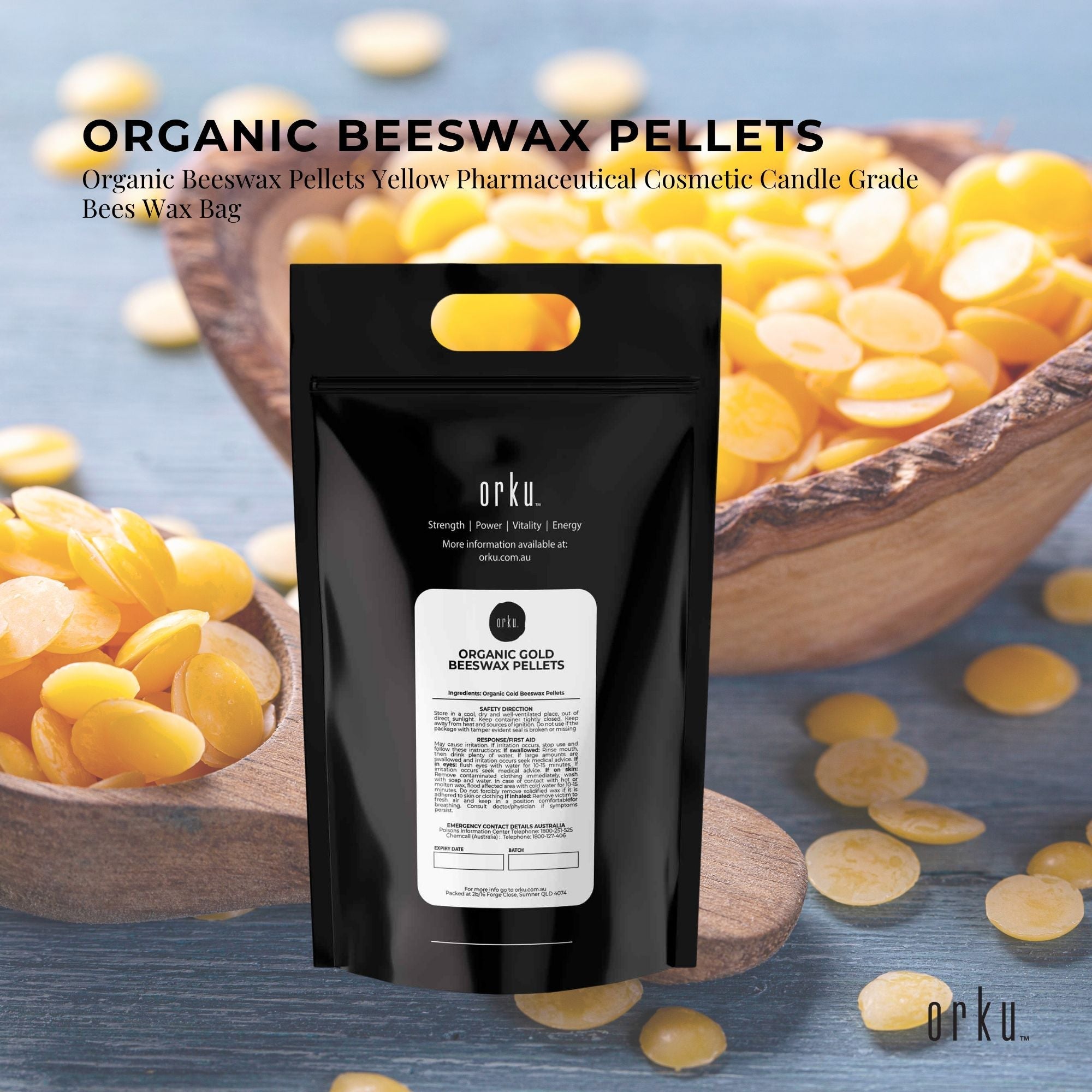 2kg Orku Organic Beeswax Pellets Yellow - Cosmetic Grade Quality Pure Bees Wax 5