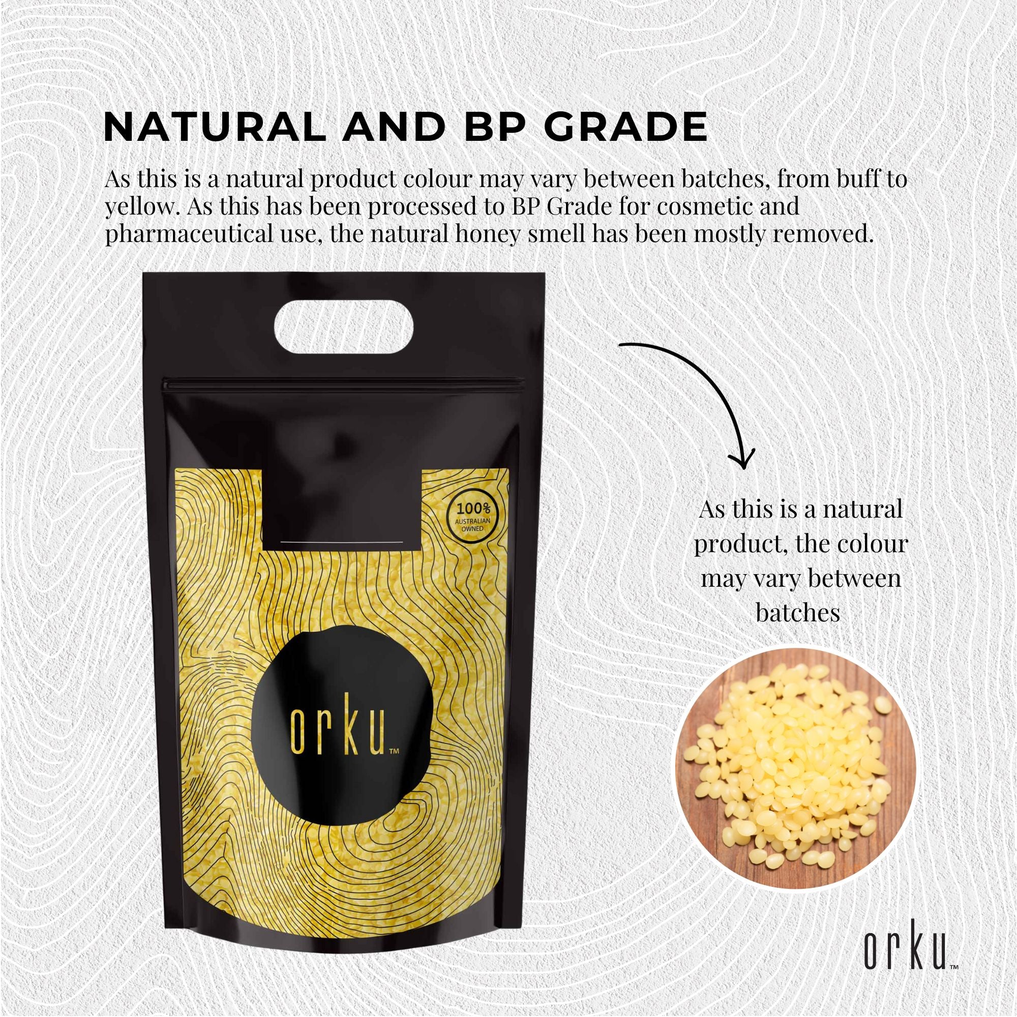 2kg Orku Organic Beeswax Pellets Yellow - Cosmetic Grade Quality Pure Bees Wax 8