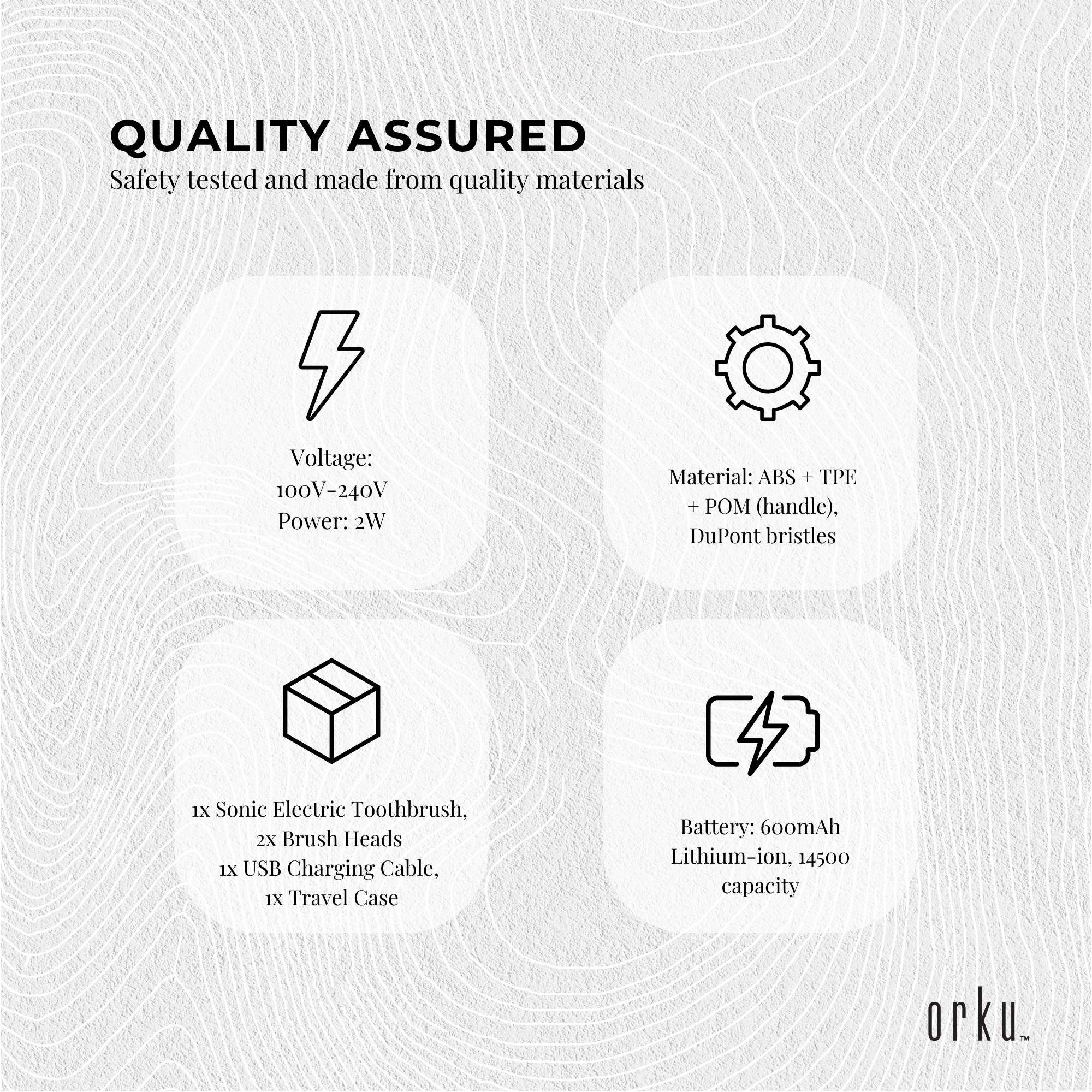 Sonic Electric Toothbrush White - Waterproof USB Charging 5 Modes 2 Heads + Case 9