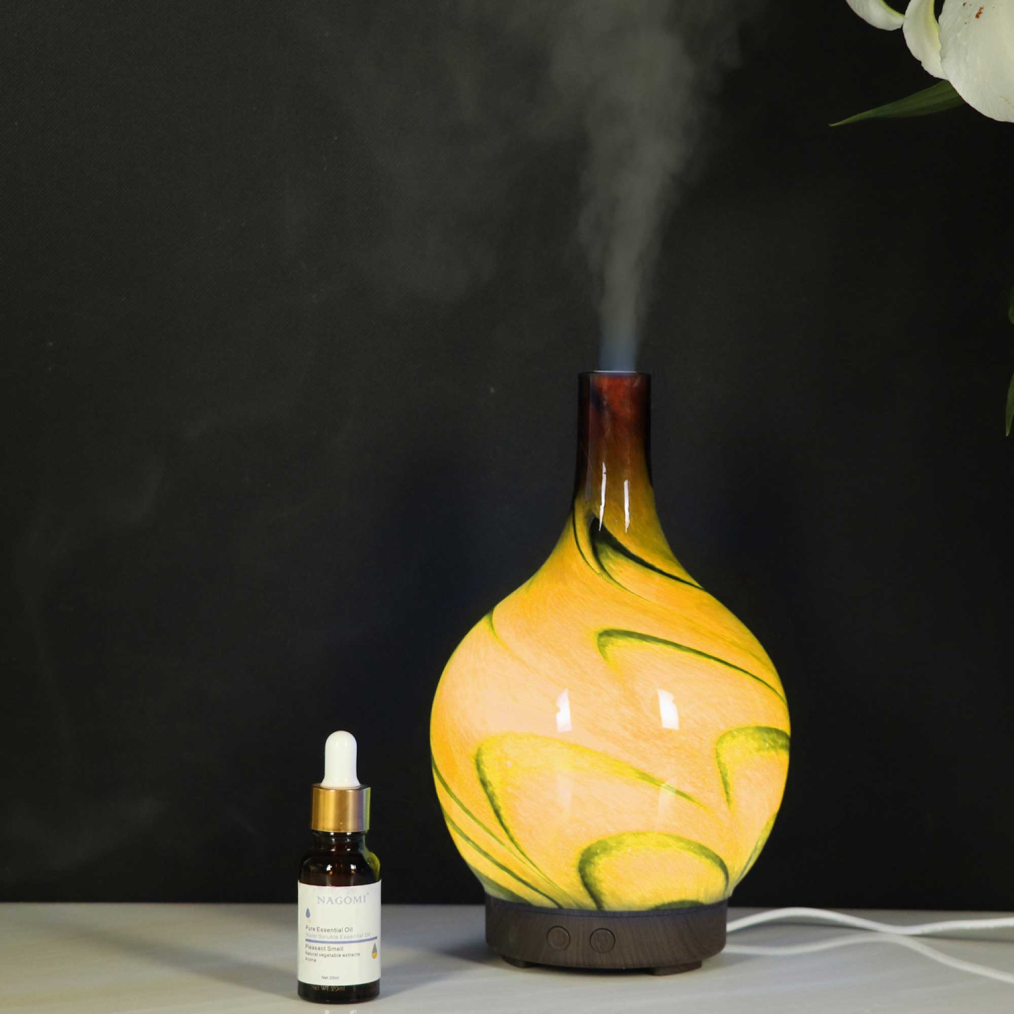 Essential Oil Aroma Diffuser - 100ml Glass Marble Aromatherapy Mist Humidifier 3