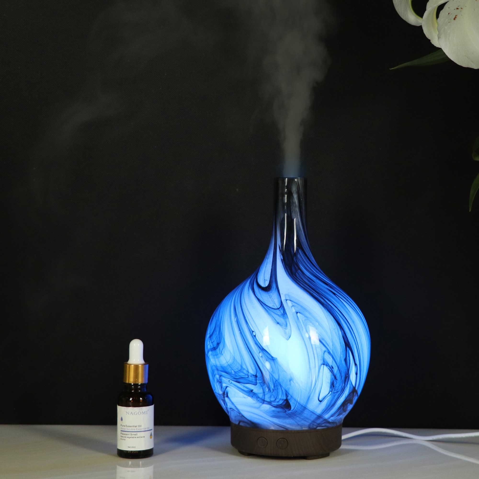 Essential Oil Aroma Diffuser - 100ml Glass Marble Aromatherapy Mist Humidifier 5