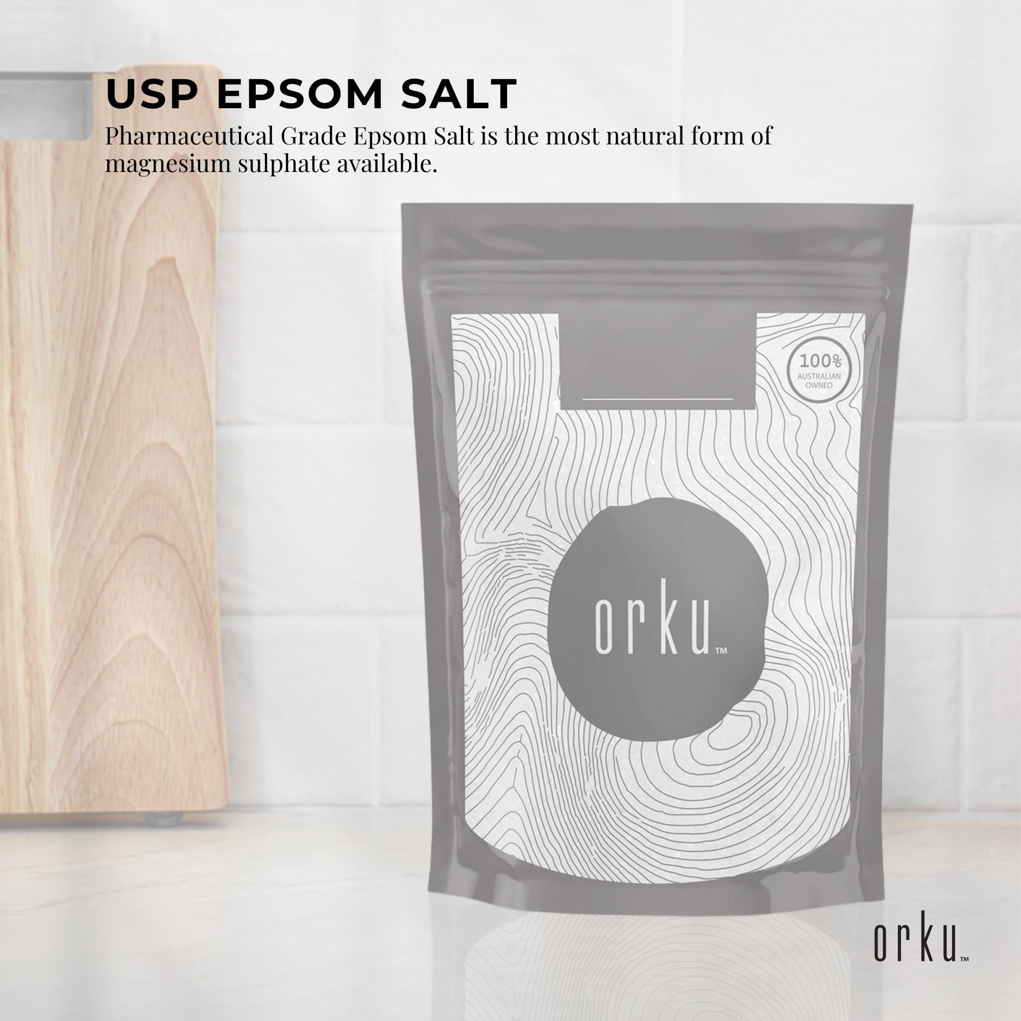 Orku 400g Epsom Salt - USP Grade Magnesium Sulfate Body Bath Salts