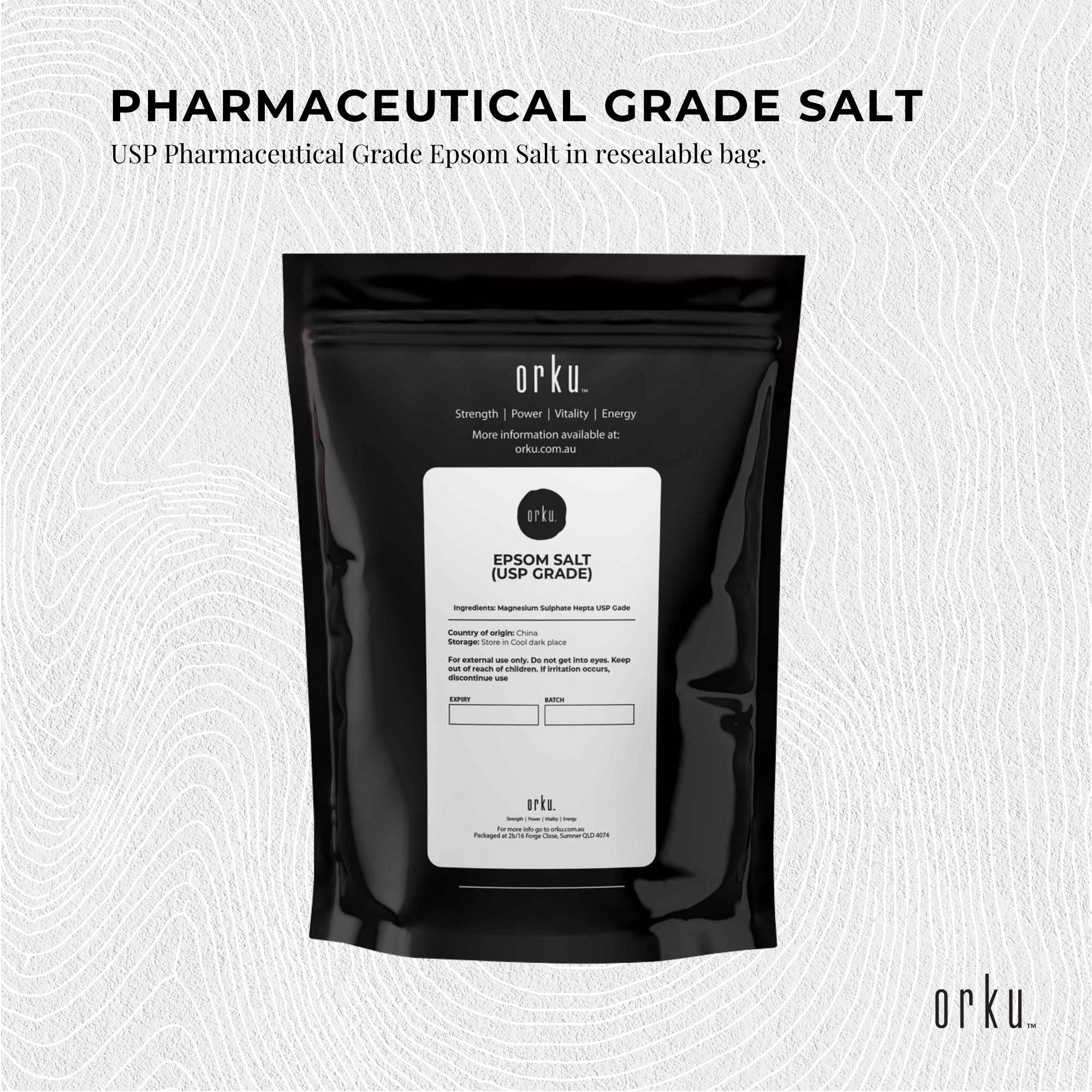 Orku 1Kg Epsom Salt - USP Grade Magnesium Sulfate Body Bath Salts 5