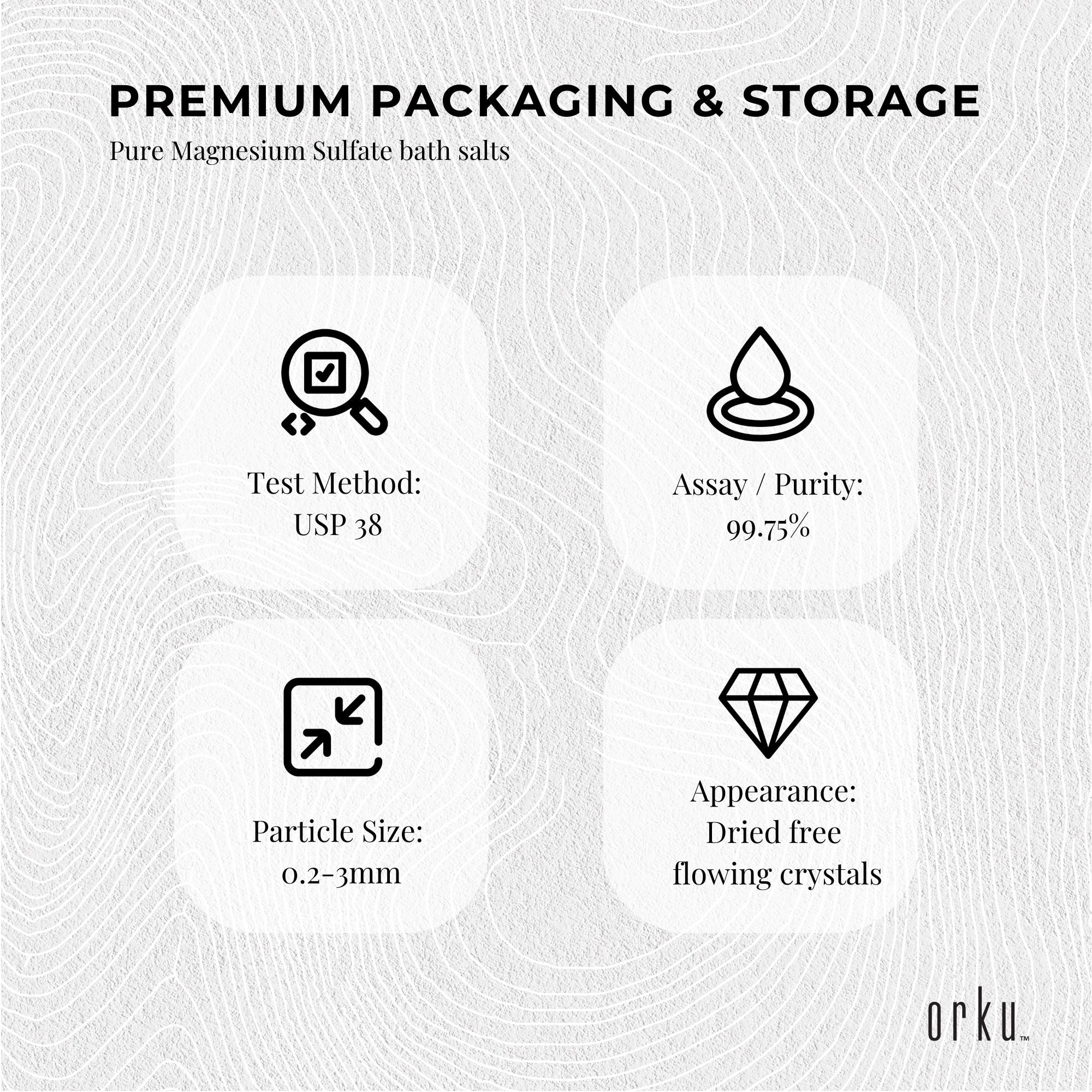 Orku 5Kg Epsom Salt - USP Grade Magnesium Sulfate Body Bath Salts 7