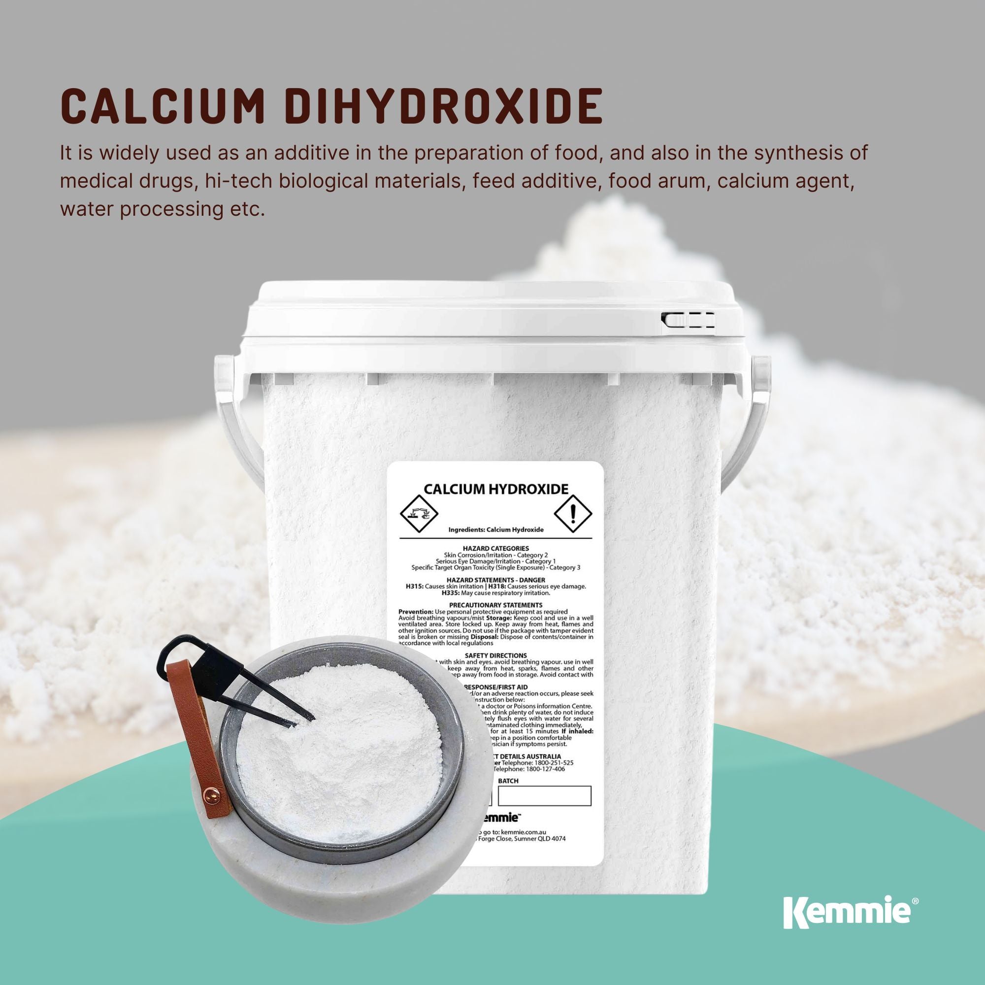 600g Food Grade Calcium Hydroxide Powder Tub FCC Hydrated Slaked Pickling Lime 5